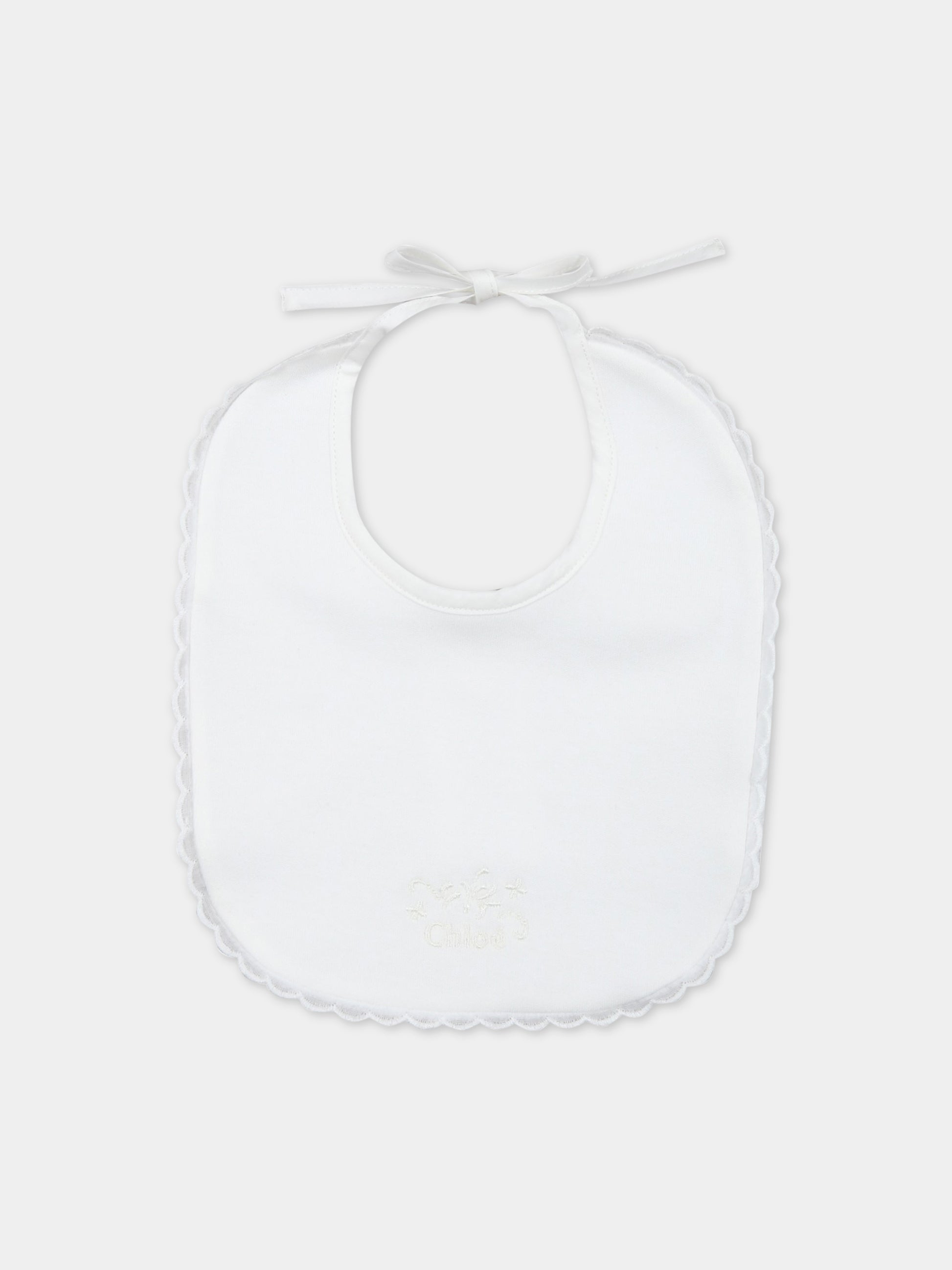 Set bianco per neonata con logo,Chloé Kids,C97302 117