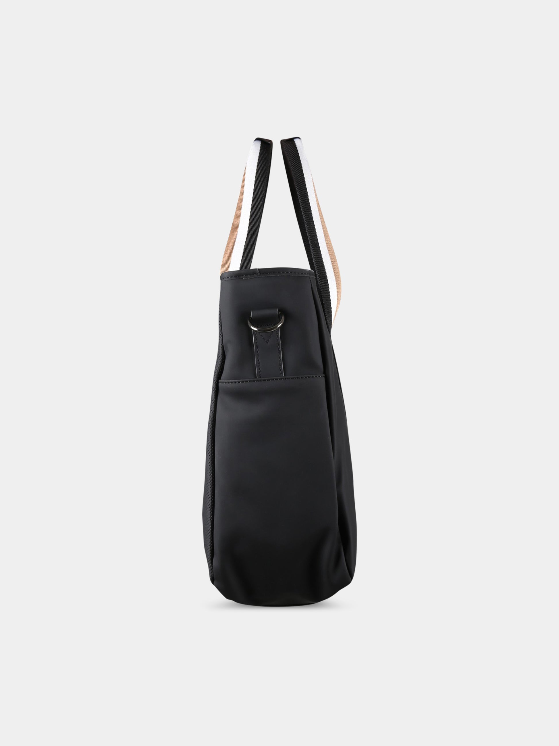Borsa-mamma nera per neonato con patch logato,Boss,J90313 09B