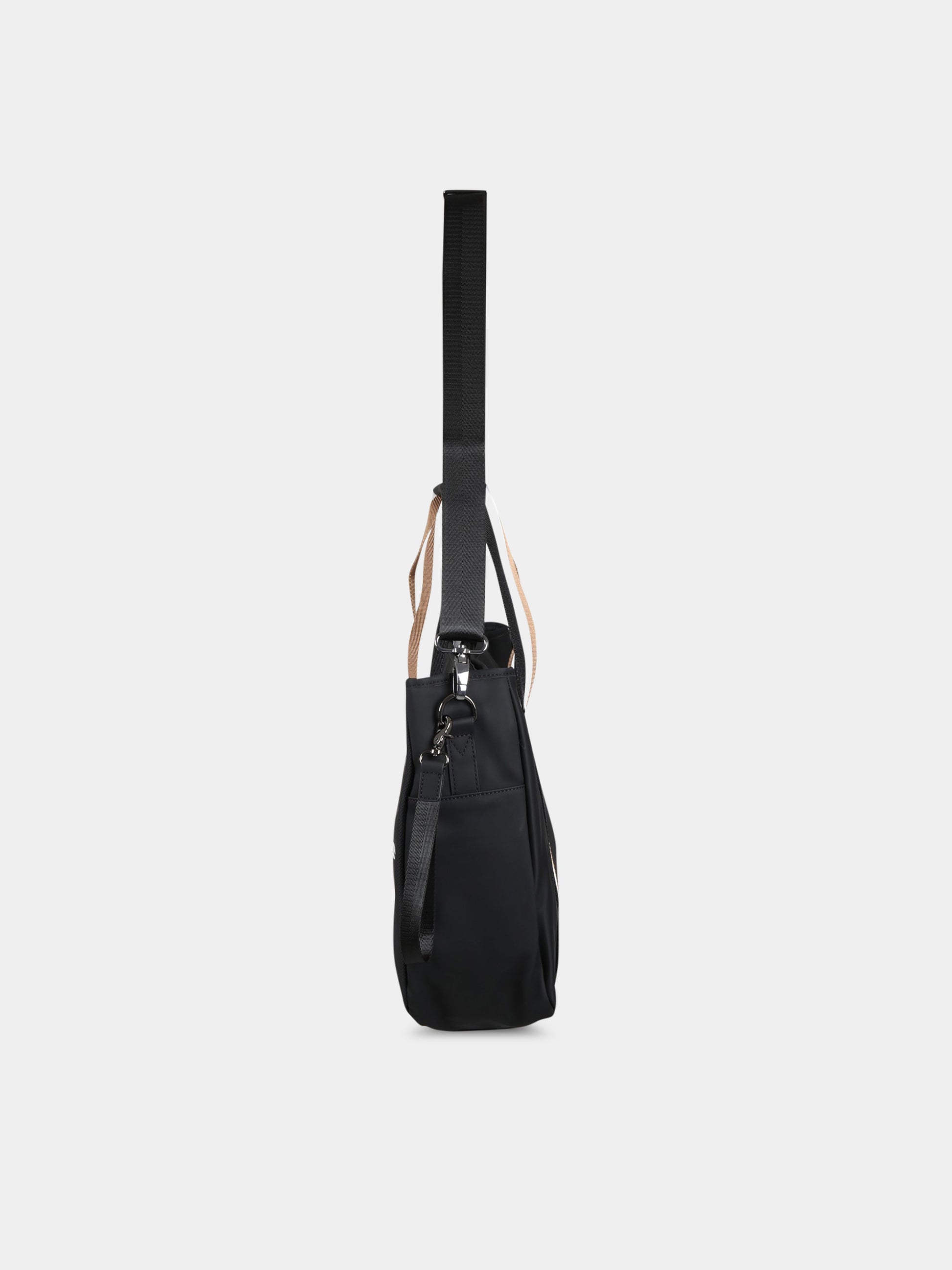 Borsa-mamma nera per neonato con patch logato,Boss,J90313 09B