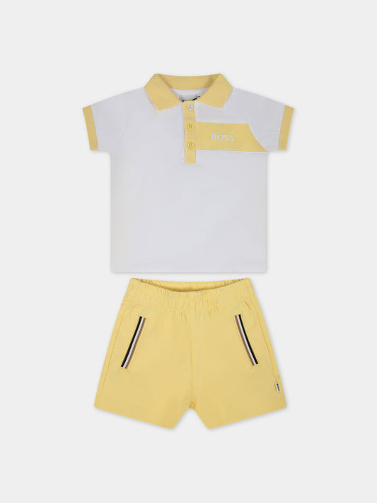 Completo giallo per neonato con logo,Boss,J98419 528