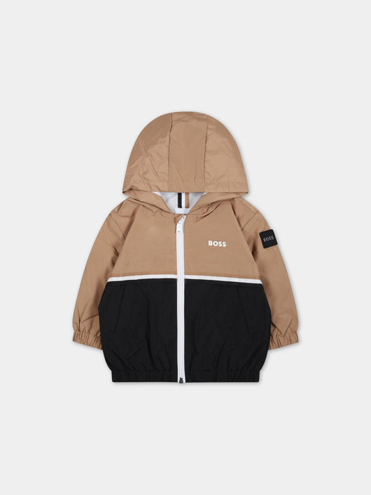 Giacca multicolor a vento per neonato con logo,Boss,J06261 09B