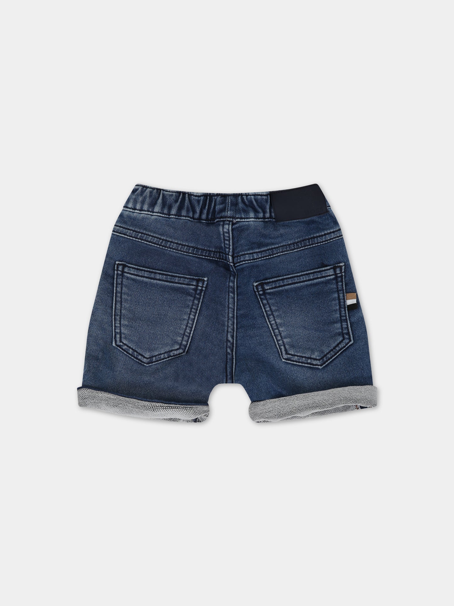 Shorts blu per neonato con logo,Boss,J04467 Z03