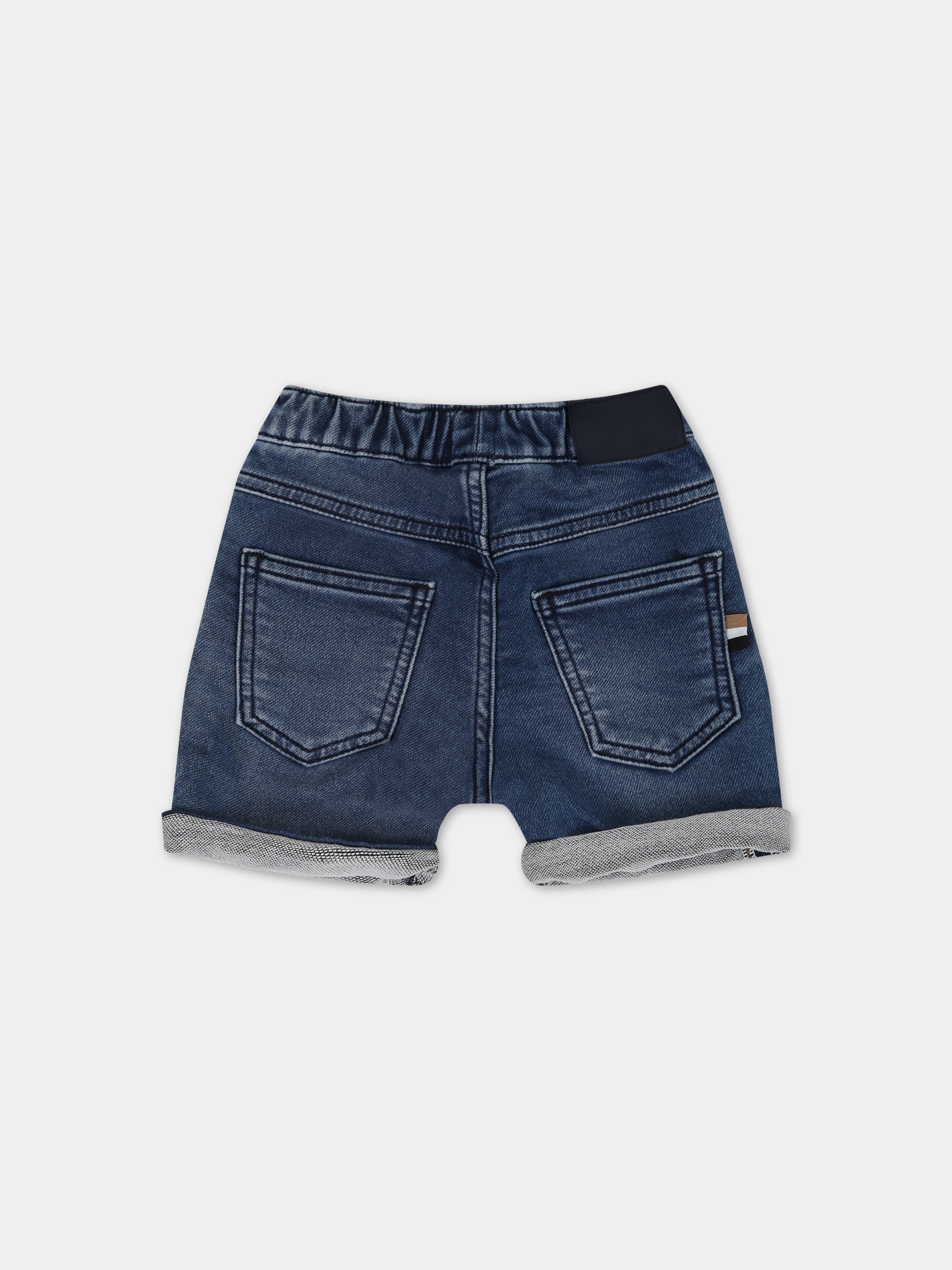 Shorts blu per neonato con logo,Boss,J04467 Z03