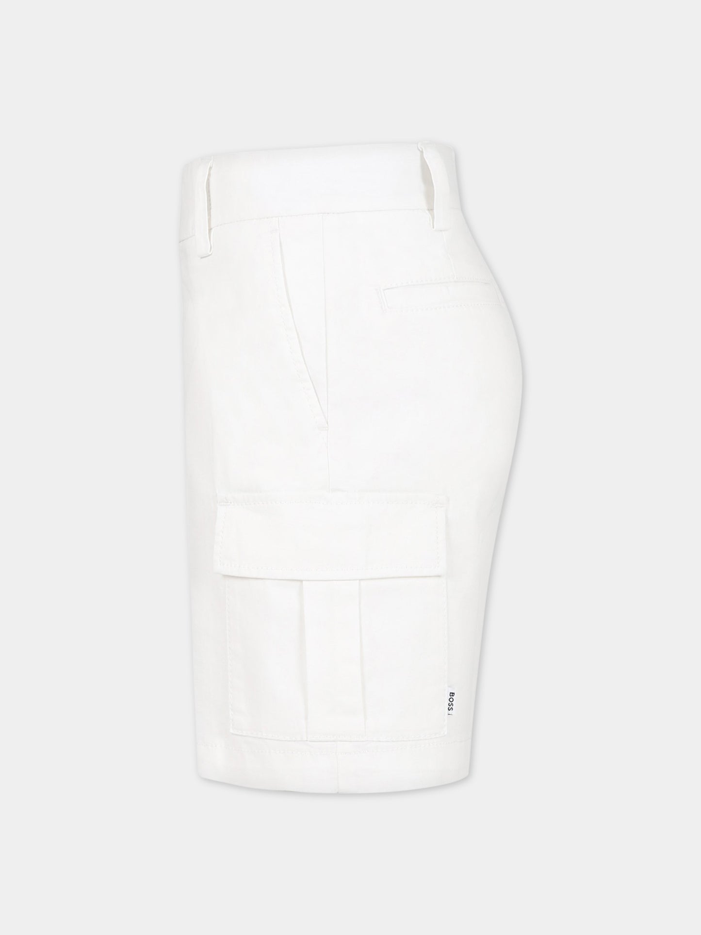 Shorts bianchi per bambino con logo,Boss,J24814 10P