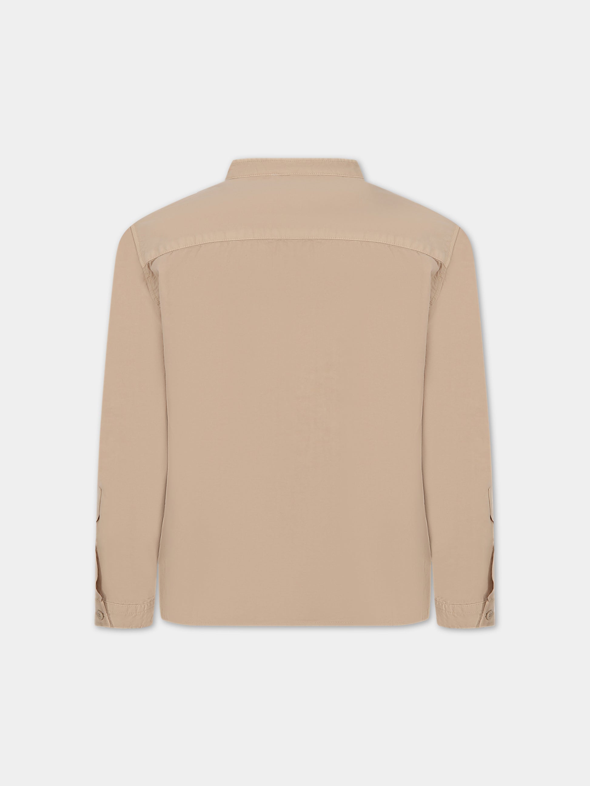 Camicia beige per bambino con logo,Dondup Kids,DMCA82 CA01 6006