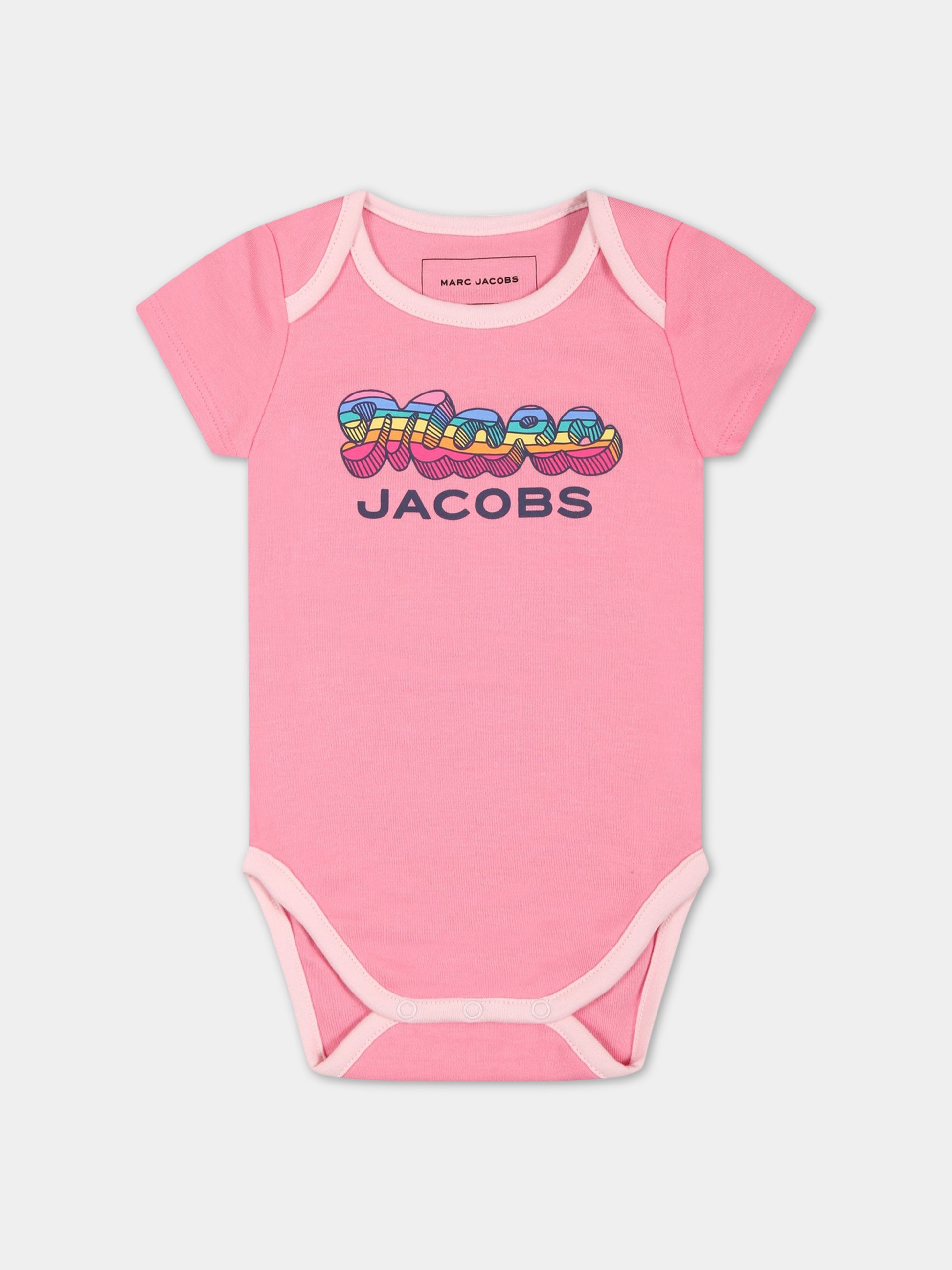 Set multicolor per neonata con stampa e logo,Little Marc Jacobs,W98158 44G