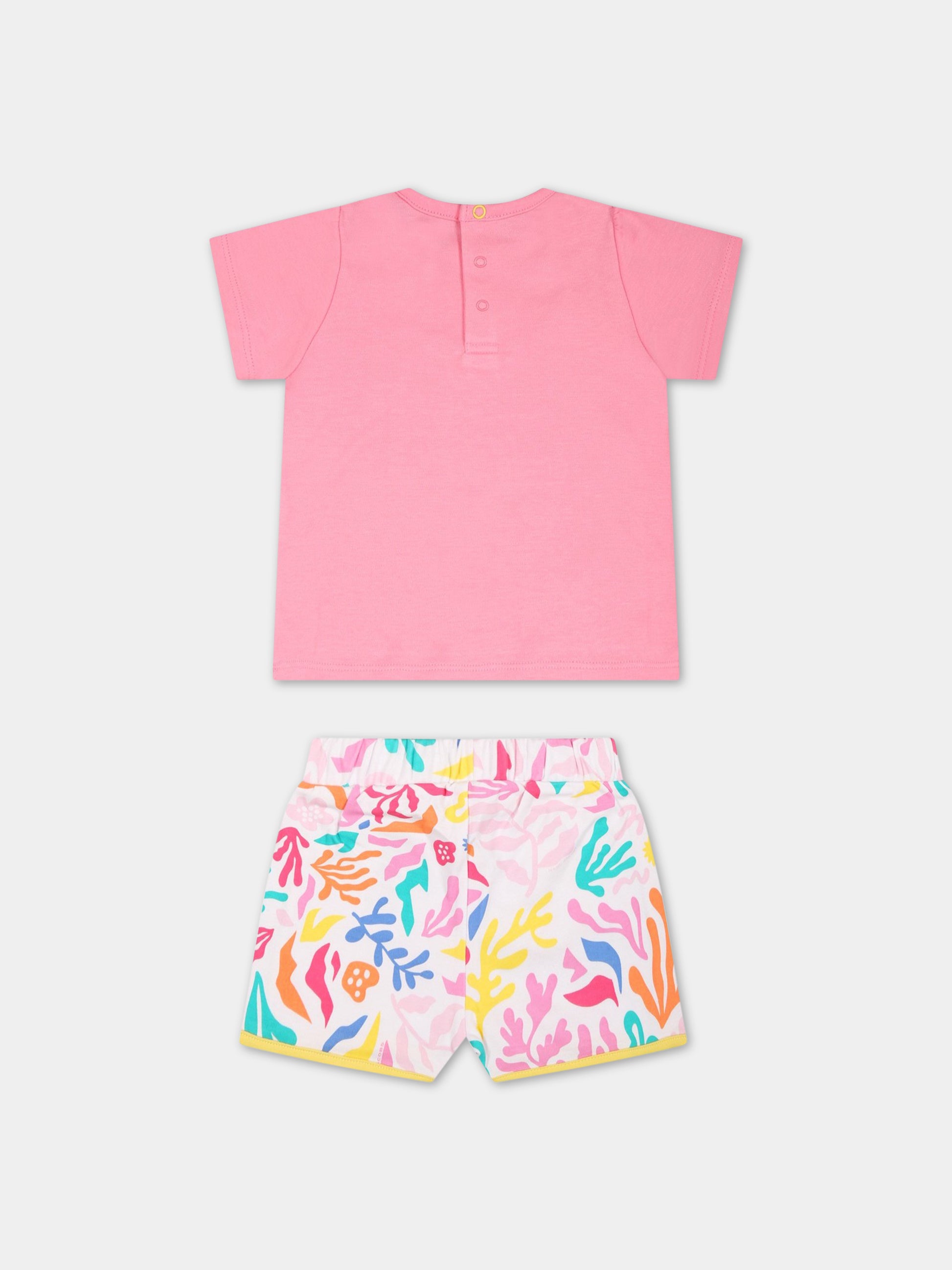 Completo multicolor per neonata con stampa e logo,Little Marc Jacobs,W98164 44G