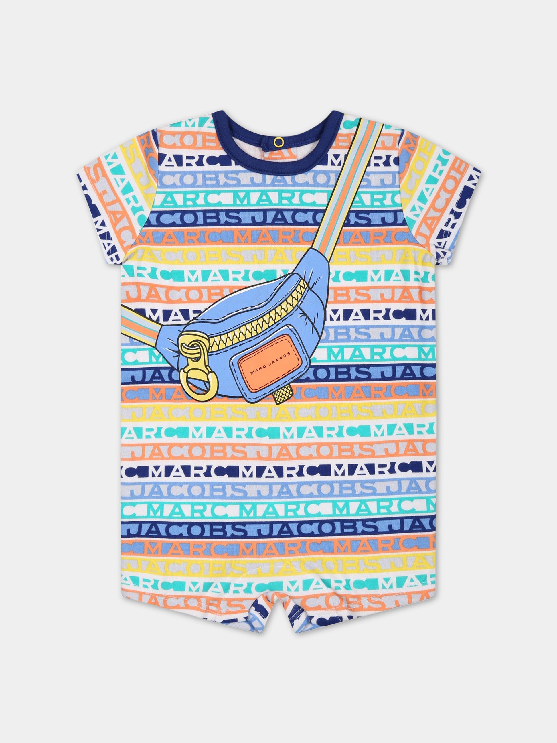 Pagliaccetto multicolor per neonato con stampa e logo,Little Marc Jacobs,W94077 Z41