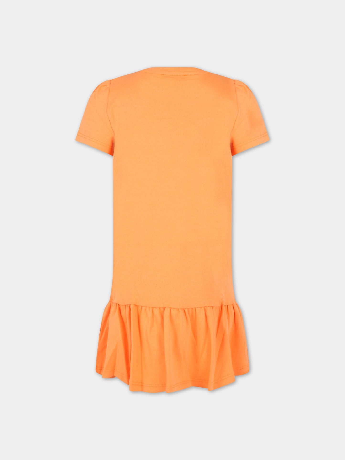 Vestito arancione per bambina con borsa e logo,Little Marc Jacobs,W12430 42E