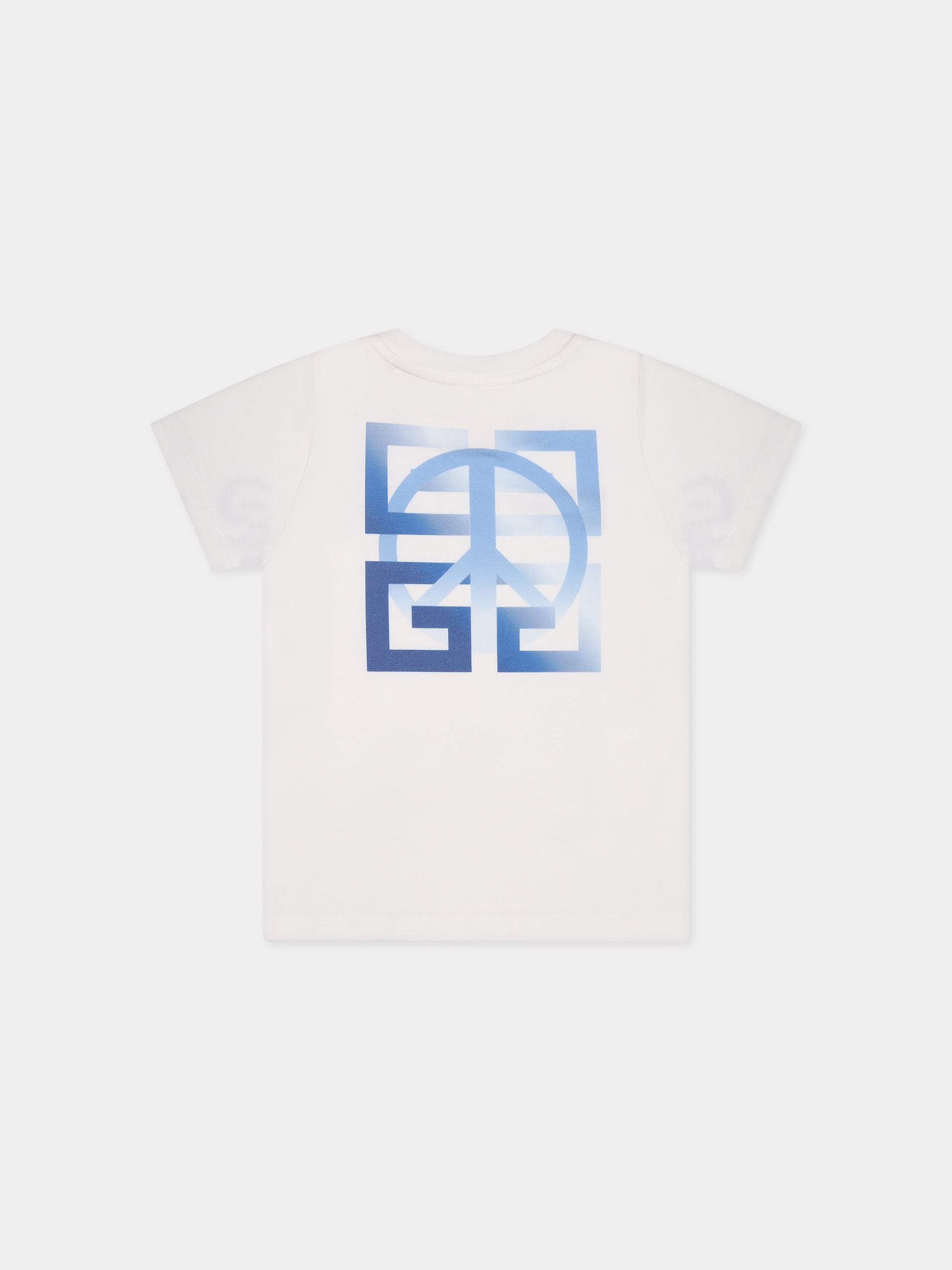 T-shirt bianca per neonato con logo e motivo 4G,Givenchy Kids,H05249 10P