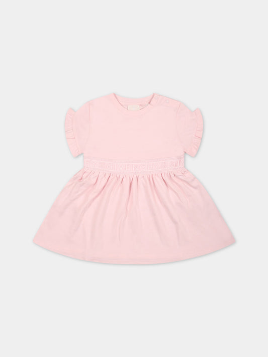 Vestito rosa per neonata con fascia logata,Givenchy Kids,H02099 44Z