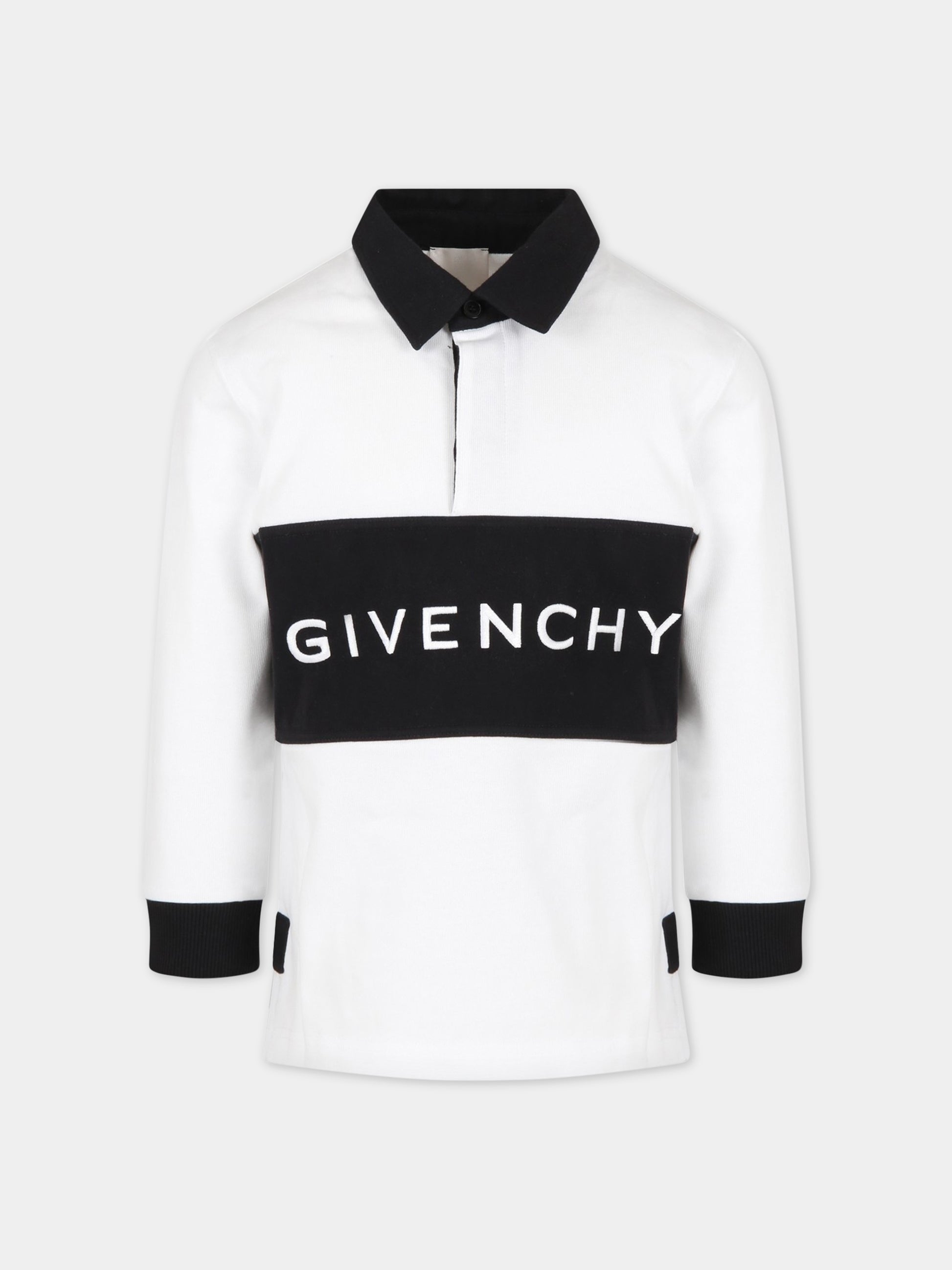 Polo bianca per bambino con logo,Givenchy Kids,H25420 10P
