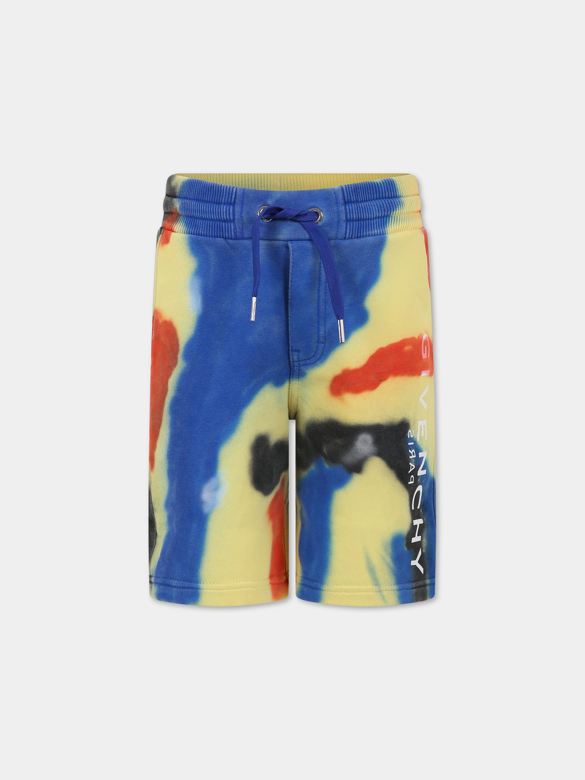 Shorts multicolor per bambino con logo e motivo 4G,Givenchy Kids,H24217 Z41