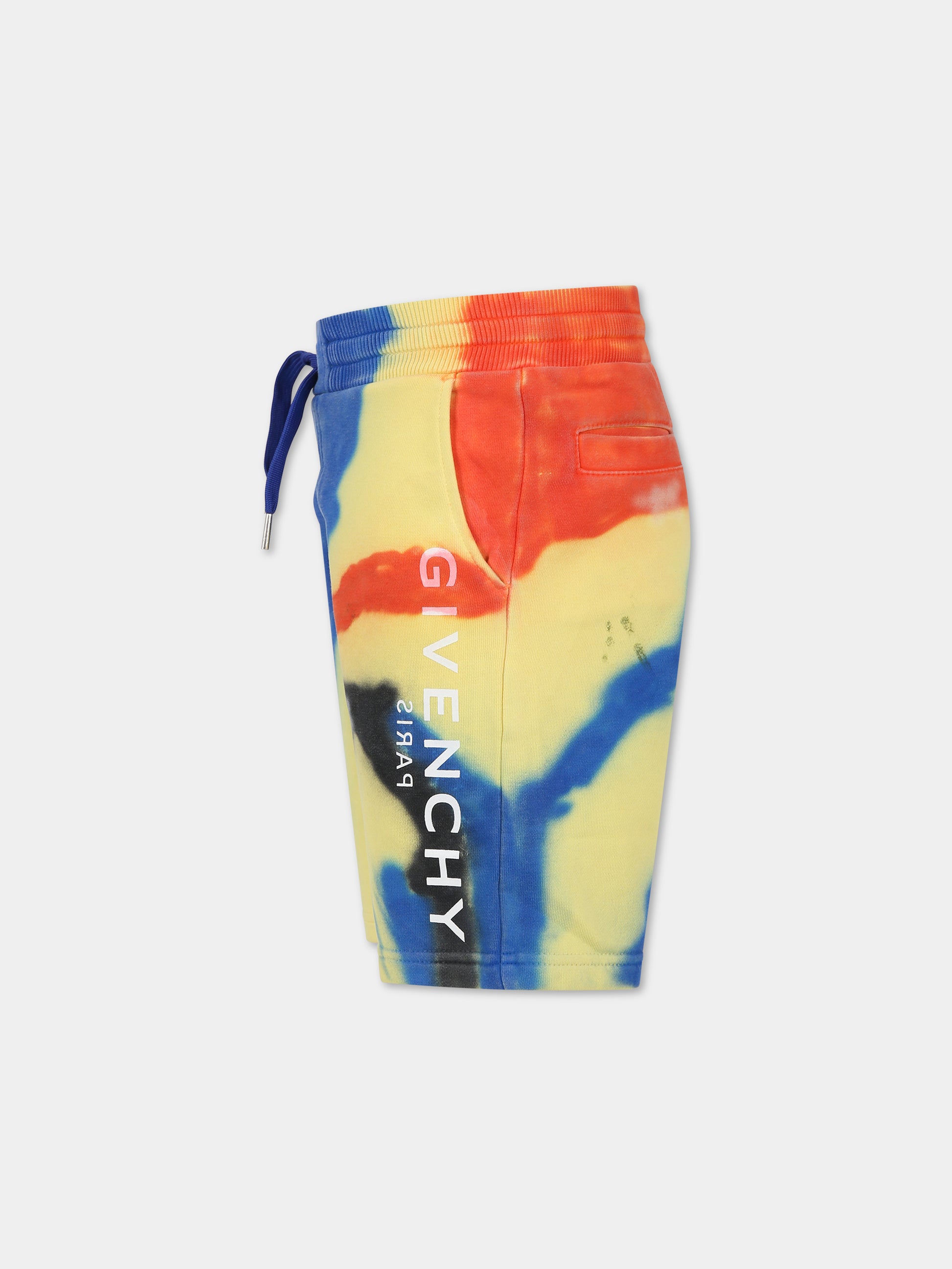 Shorts multicolor per bambino con logo e motivo 4G,Givenchy Kids,H24217 Z41