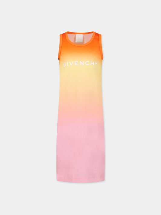Vestito multicolor per bambina con logo e motivo 4G,Givenchy Kids,H12290 Z40