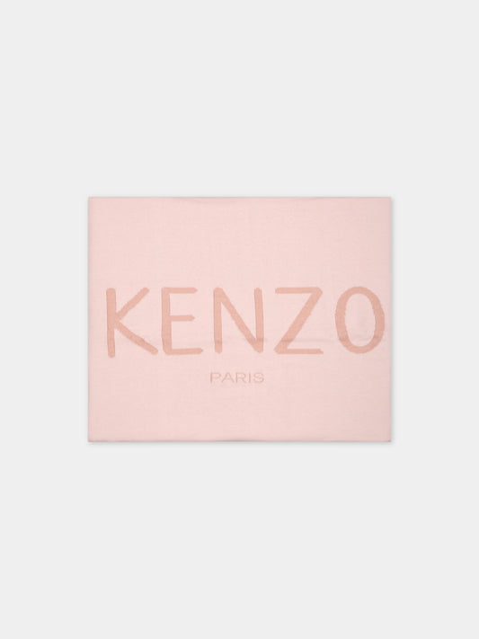 Coperta rosa per bambina con logo,Kenzo Kids,K90098 453