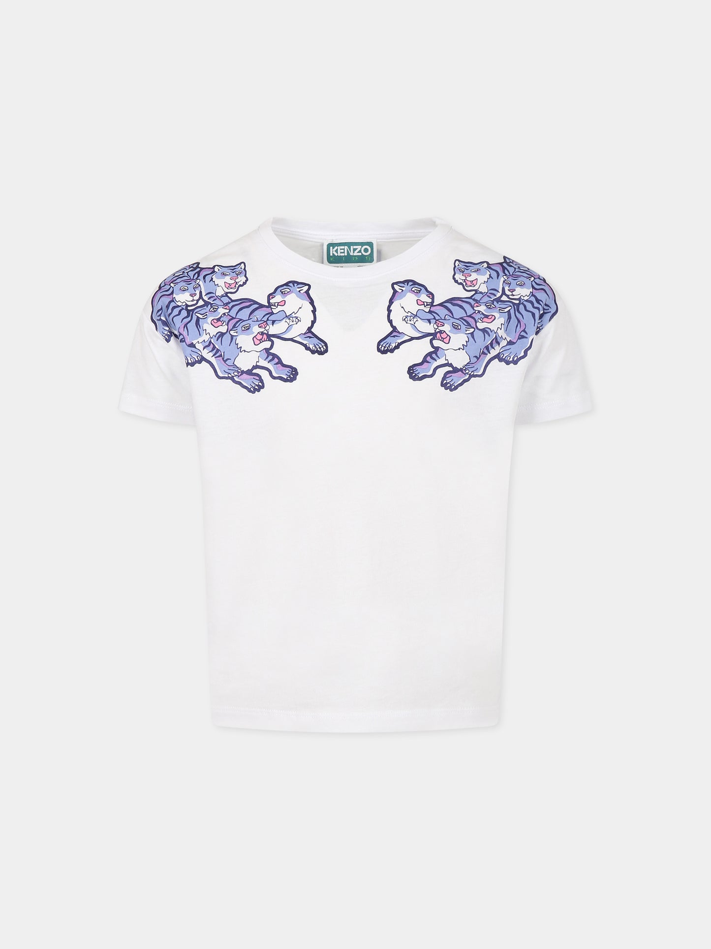 Completo multicolor per bambina con stampa tigre e logo,Kenzo Kids,K18003 78G