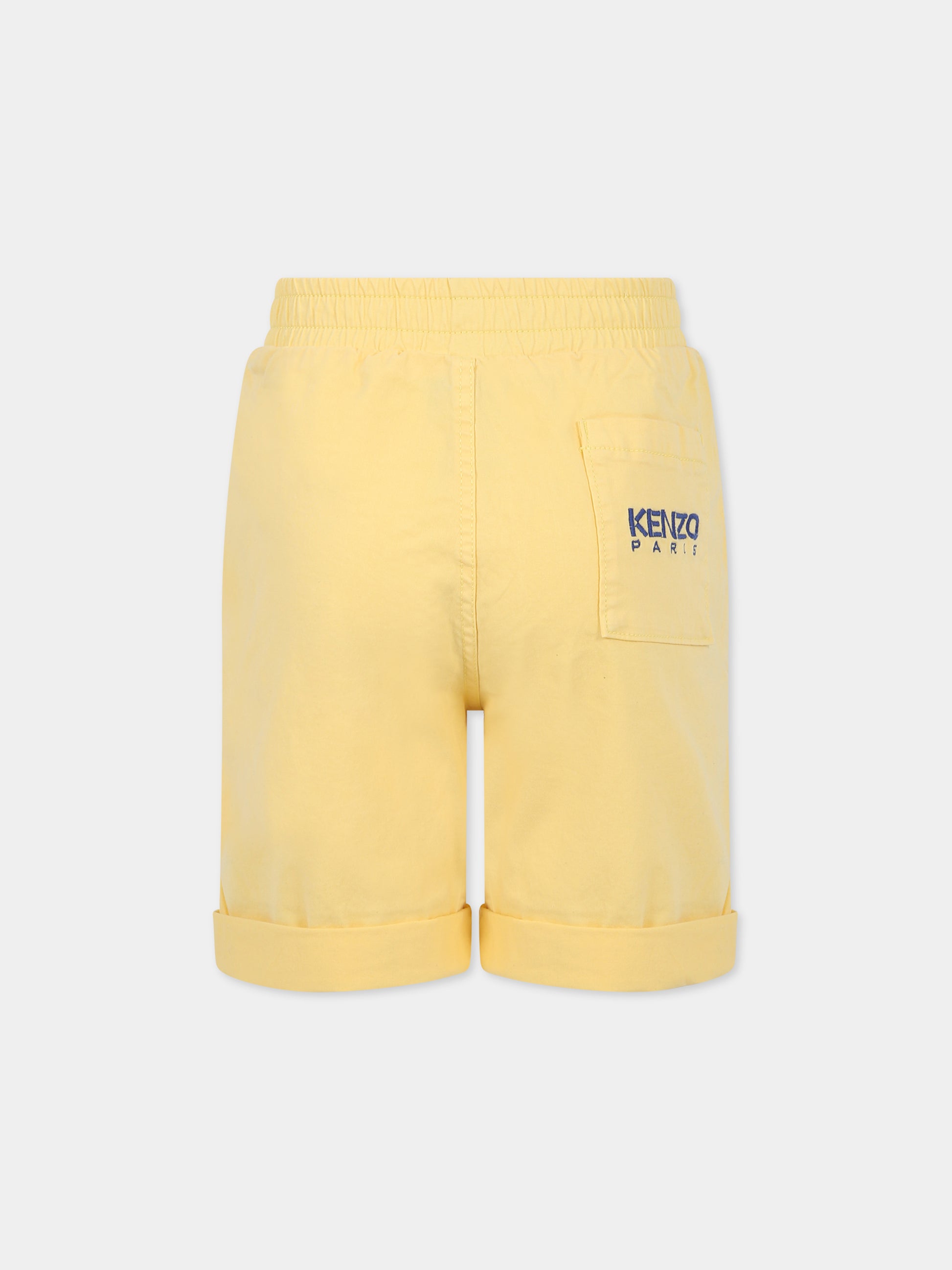 Shorts giallo per bambino con logo,Kenzo Kids,K24298 524