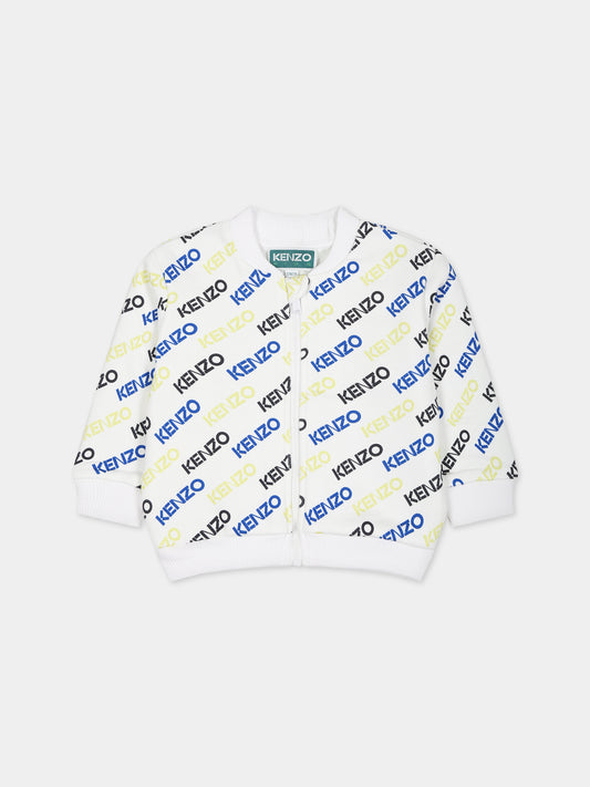Felpa multicolor per neonato con log all-over,Kenzo Kids,K05471 10P