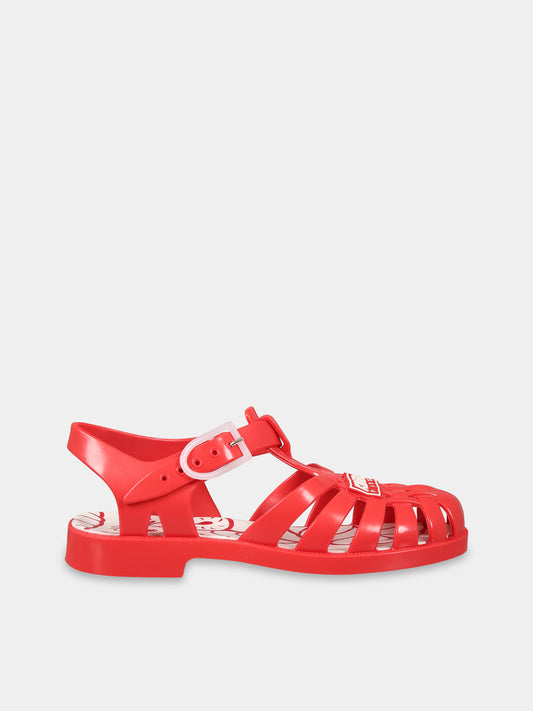 Sandali rosso per bambini con logo,Kenzo Kids,K59070 987