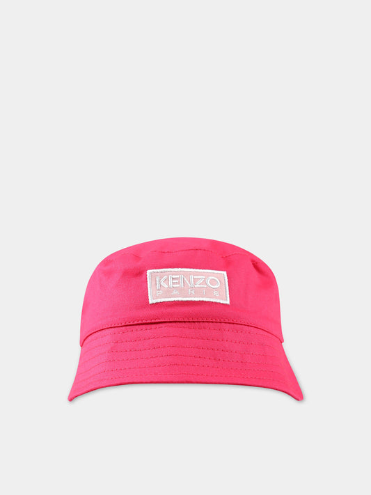 Cloche fucsia per bambina con logo,Kenzo Kids,K51024 491