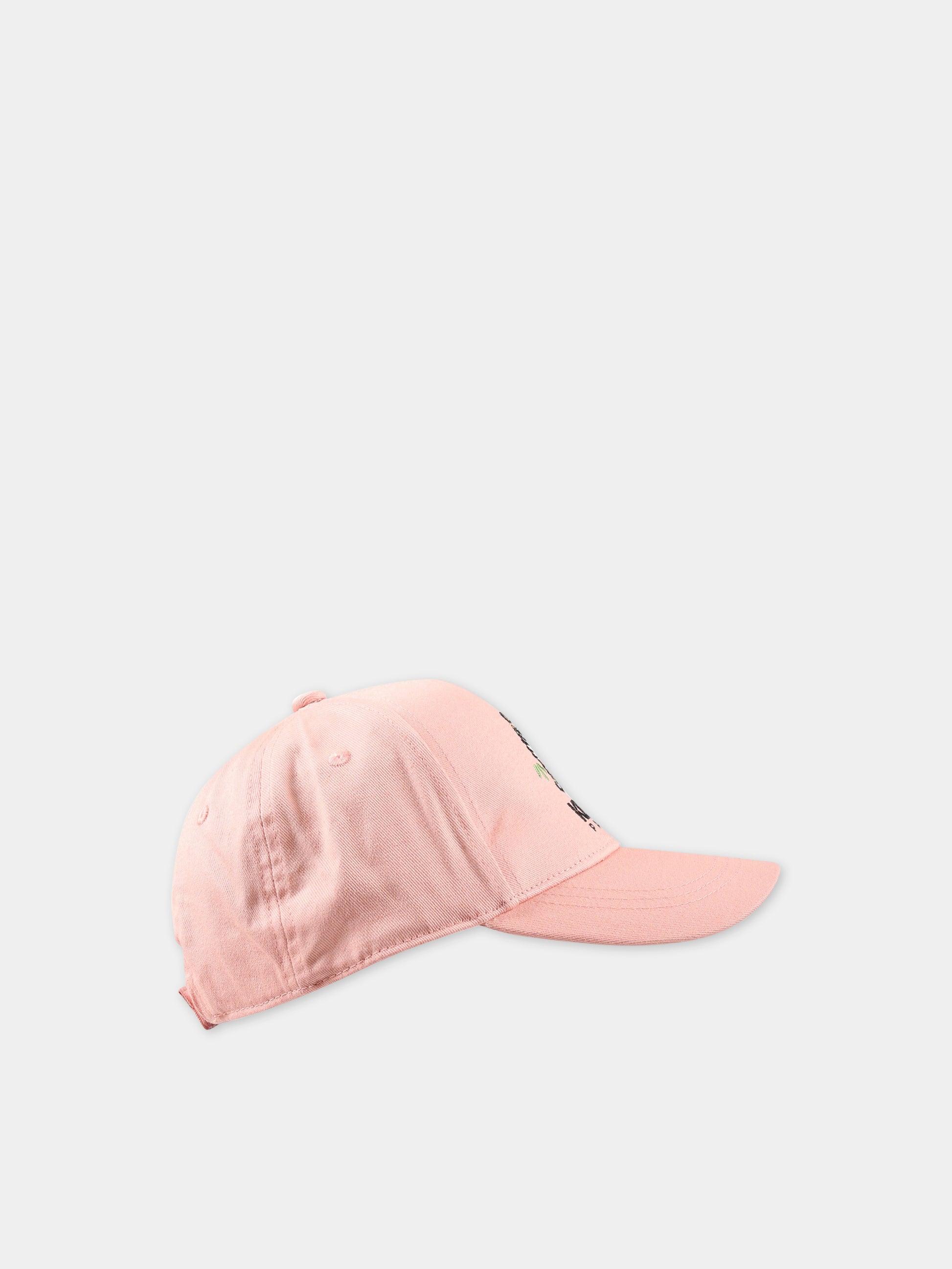 Cappello rosa per bambina con tigre e logo,Kenzo Kids,K51028 449