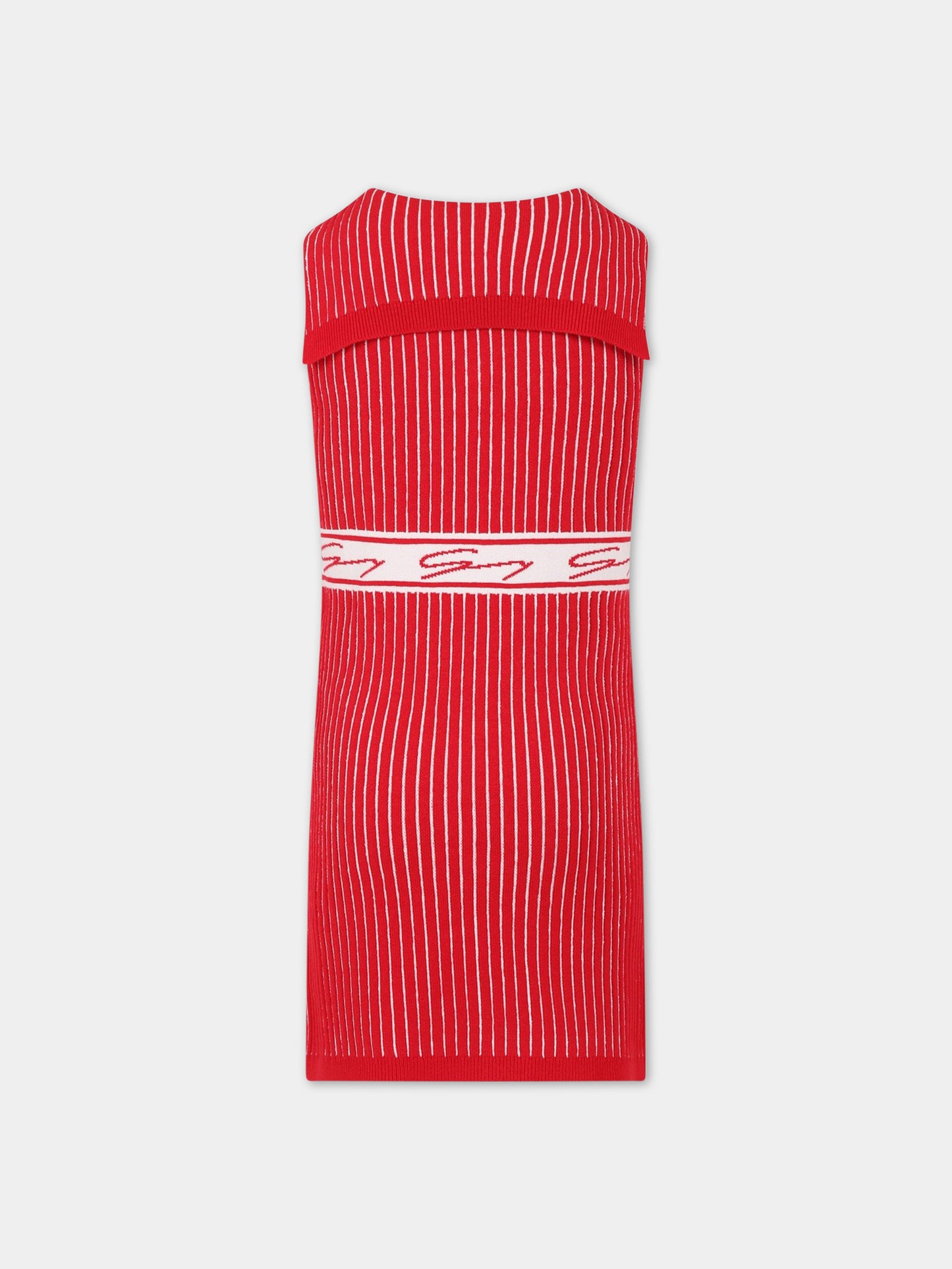 Vestito rosso per bambina con logo,Genny,GFAB016C FL210 D004