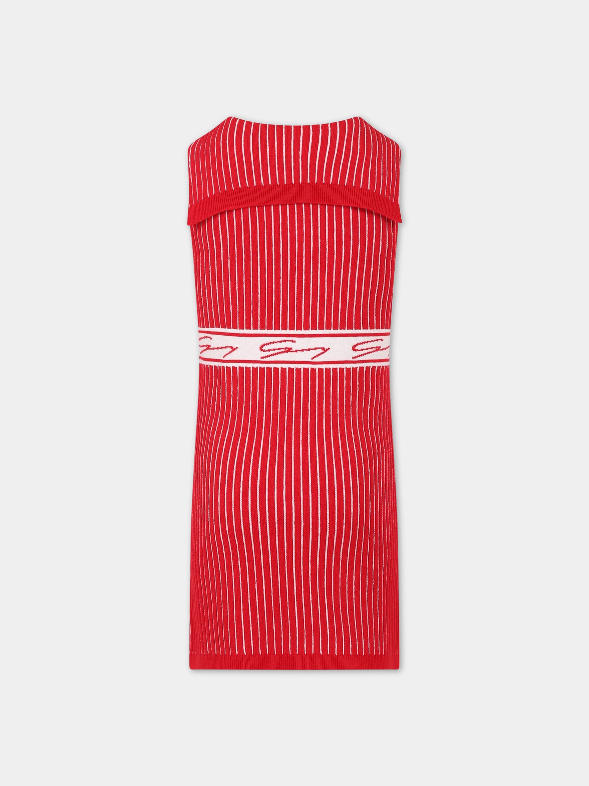 Vestito rosso per bambina con logo,Genny,GFAB016C FL210 D004