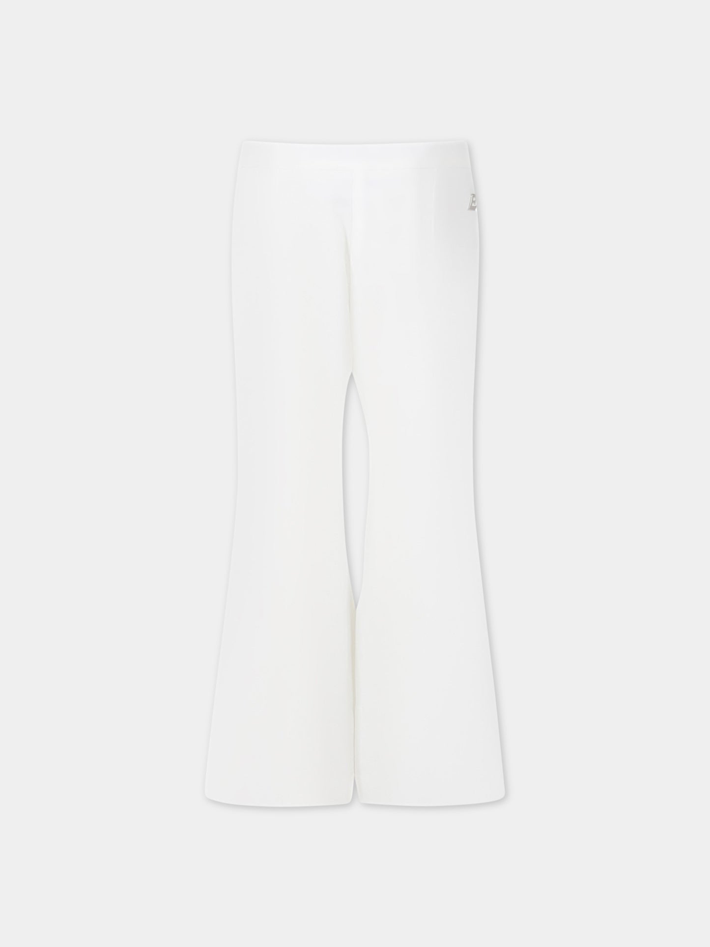 Pantaloni bianchi per bambina con logo,Ermanno Scervino Junior,SFPA054 GA39 0005