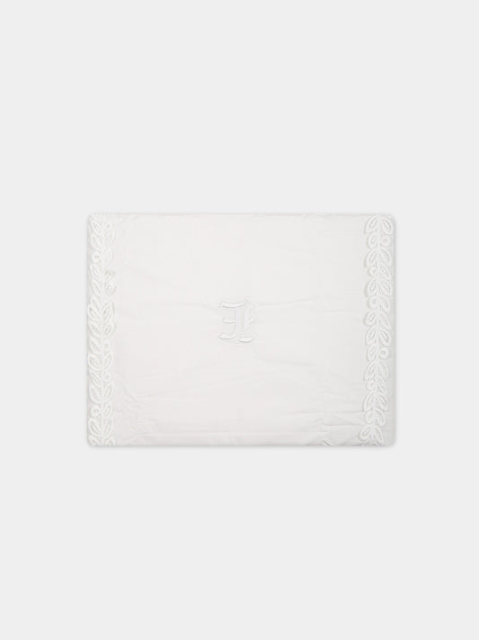 Coperta bianca per neonata con logo,Ermanno Scervino Junior,SNCO001C CA272 0001