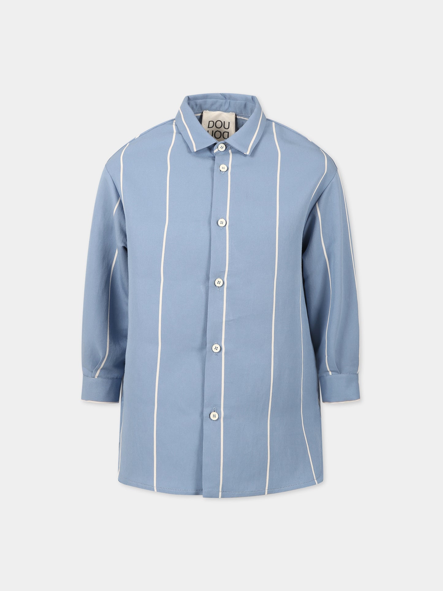 Camicia celeste per bambina,Douuod Kids,DS5P30 P0228 603AV