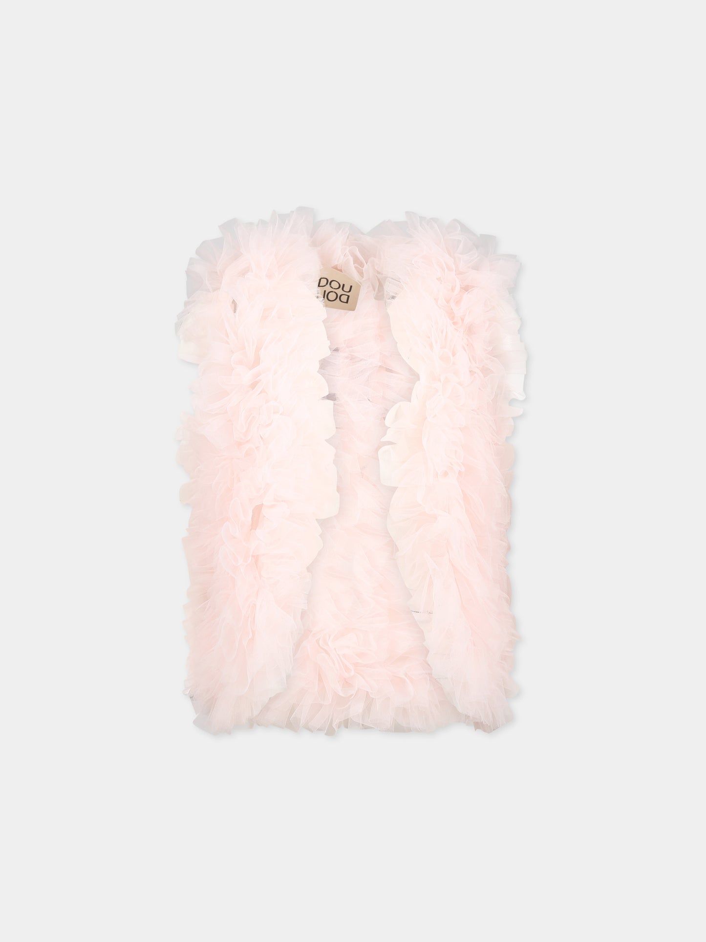 Gilet rosa per bambina con rouches,Douuod Kids,DS2A12 T0048 500