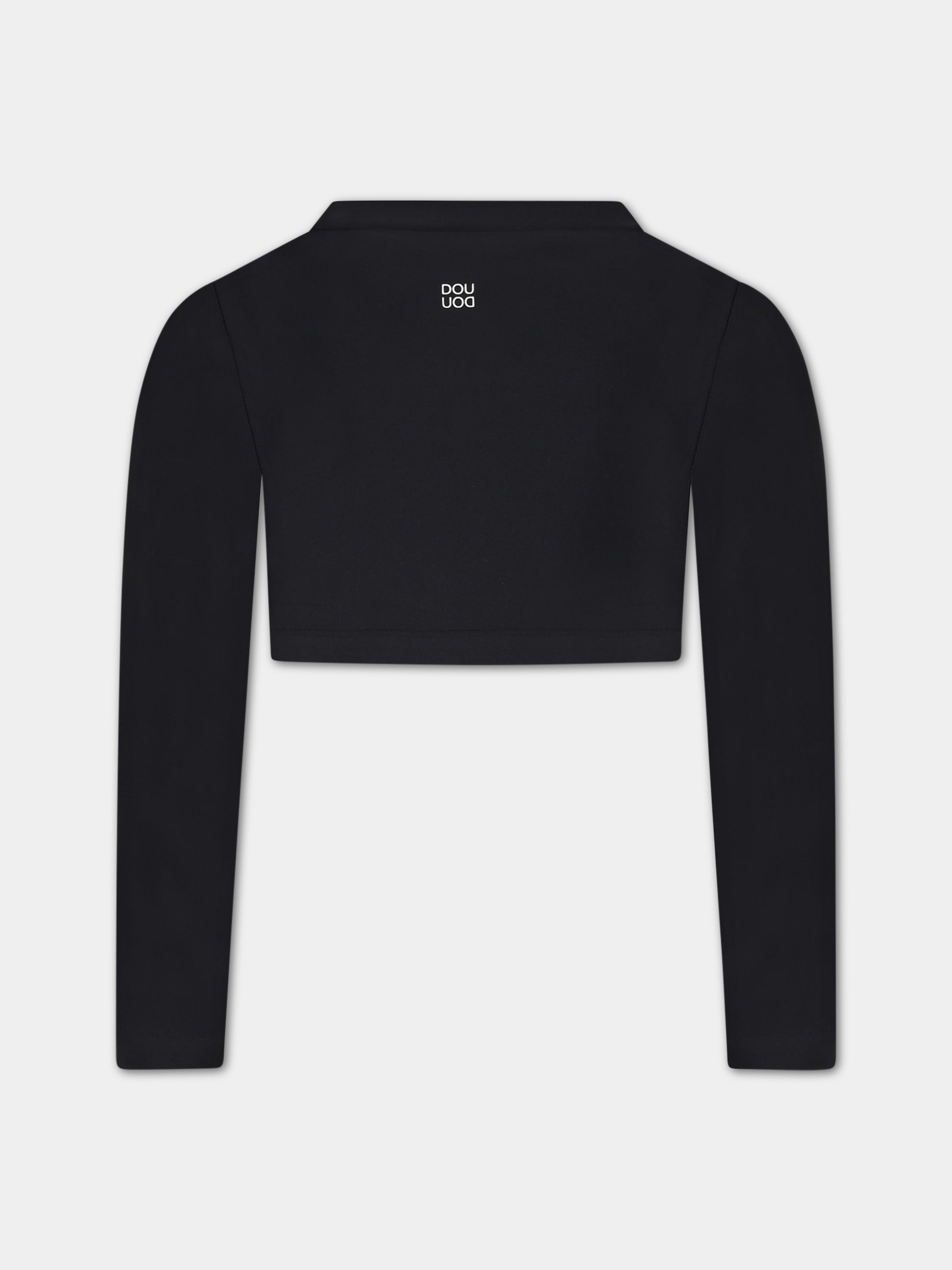 T-shirt a manica lunga nera per bambina,Douuod Kids,DS8A60 Z0559 930