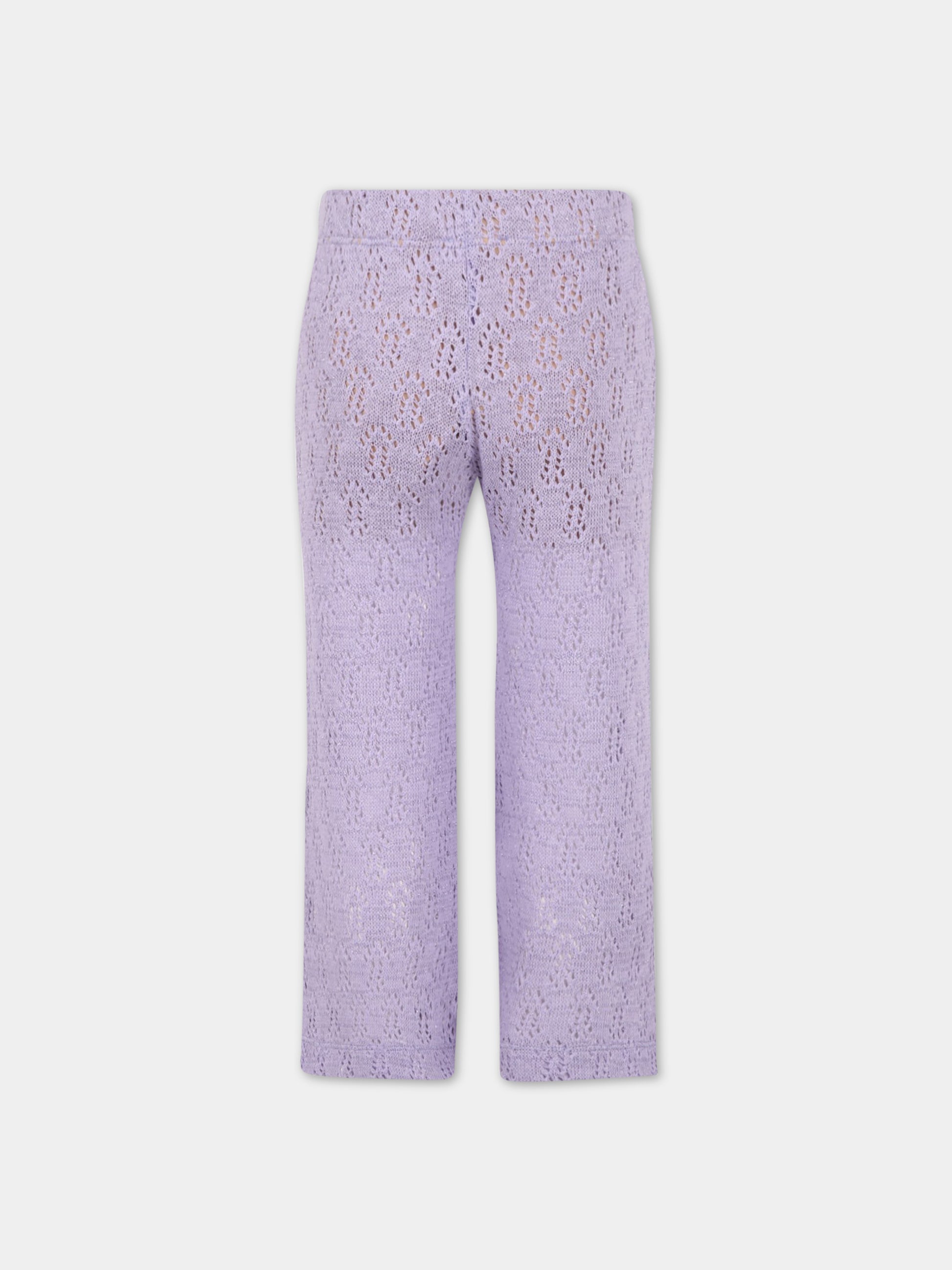 Pantaloni viola per bambina,Caffe' D'orzo,ZS6B30 Q0009 522