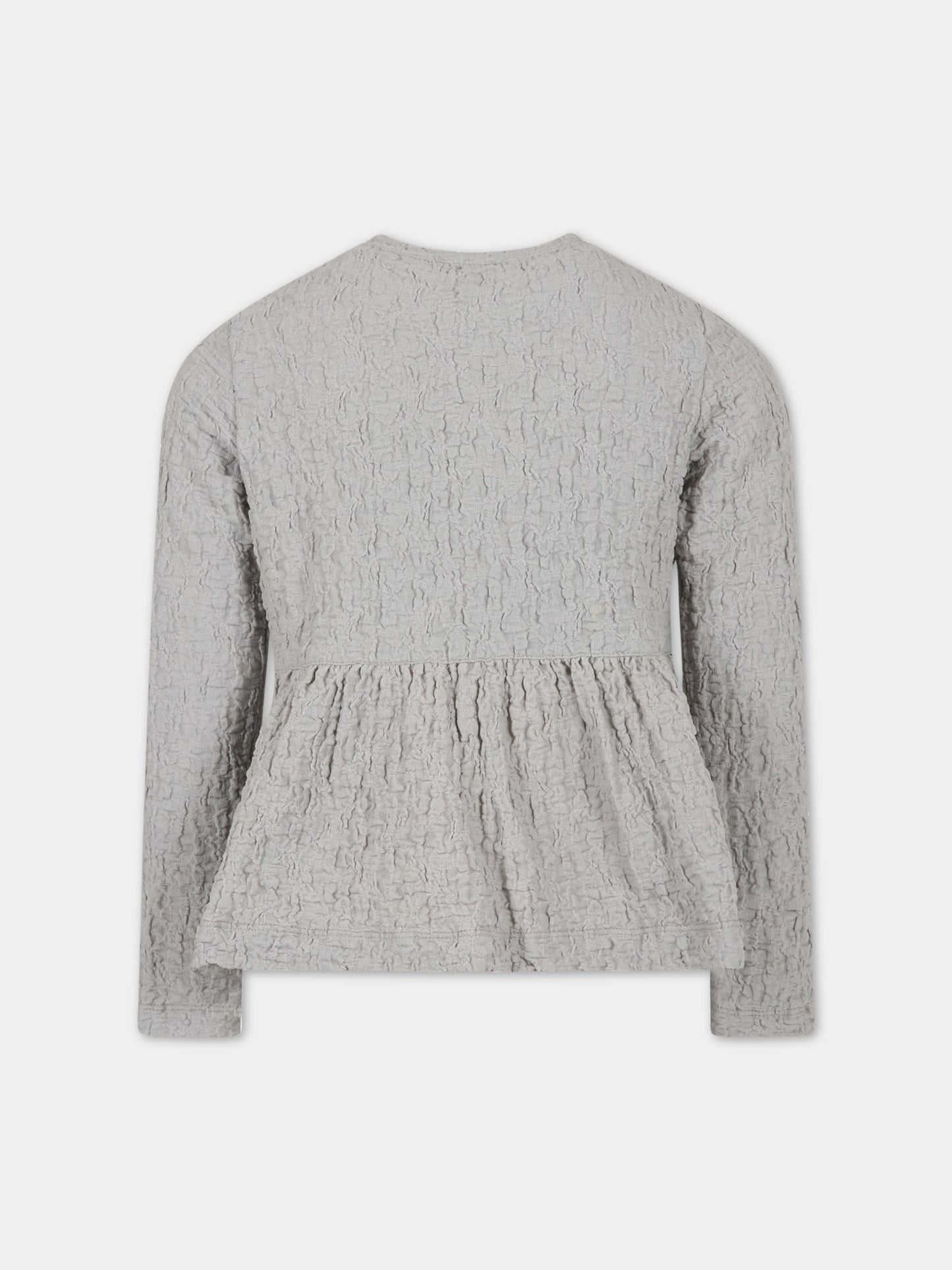 Camicia grigia per bambina con rouches,Caffe' D'orzo,ZS4A10 J0271 900