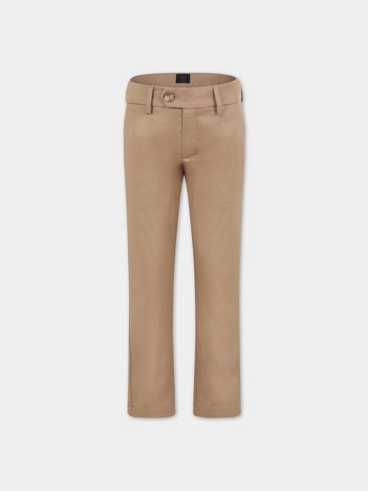 Pantaloni beige per bambino con logo,Fay Kids,FS6P20 G0019 112