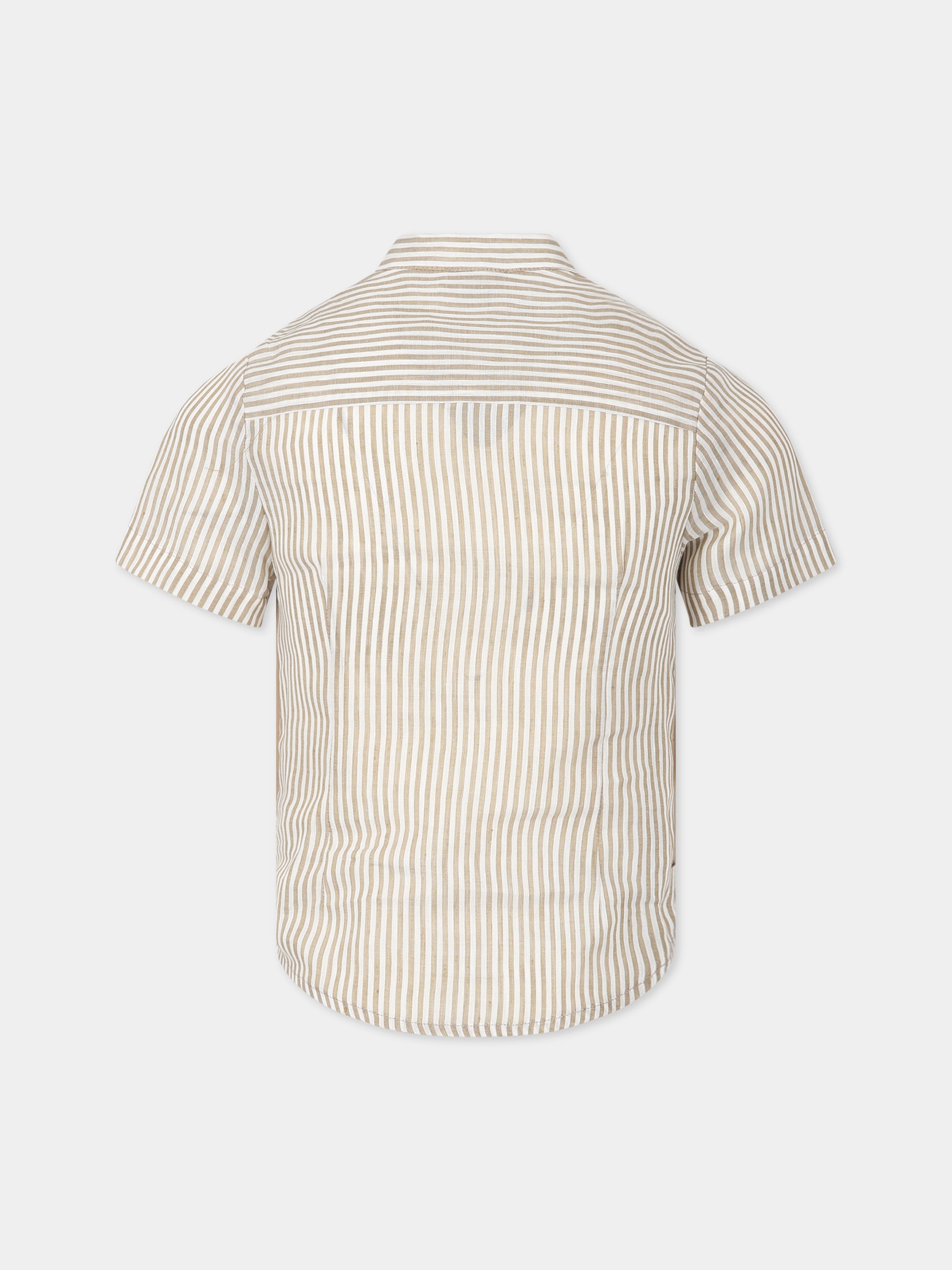 Camicia beige per bambino con logo,Fay Kids,FS5P61 I0148 101BG