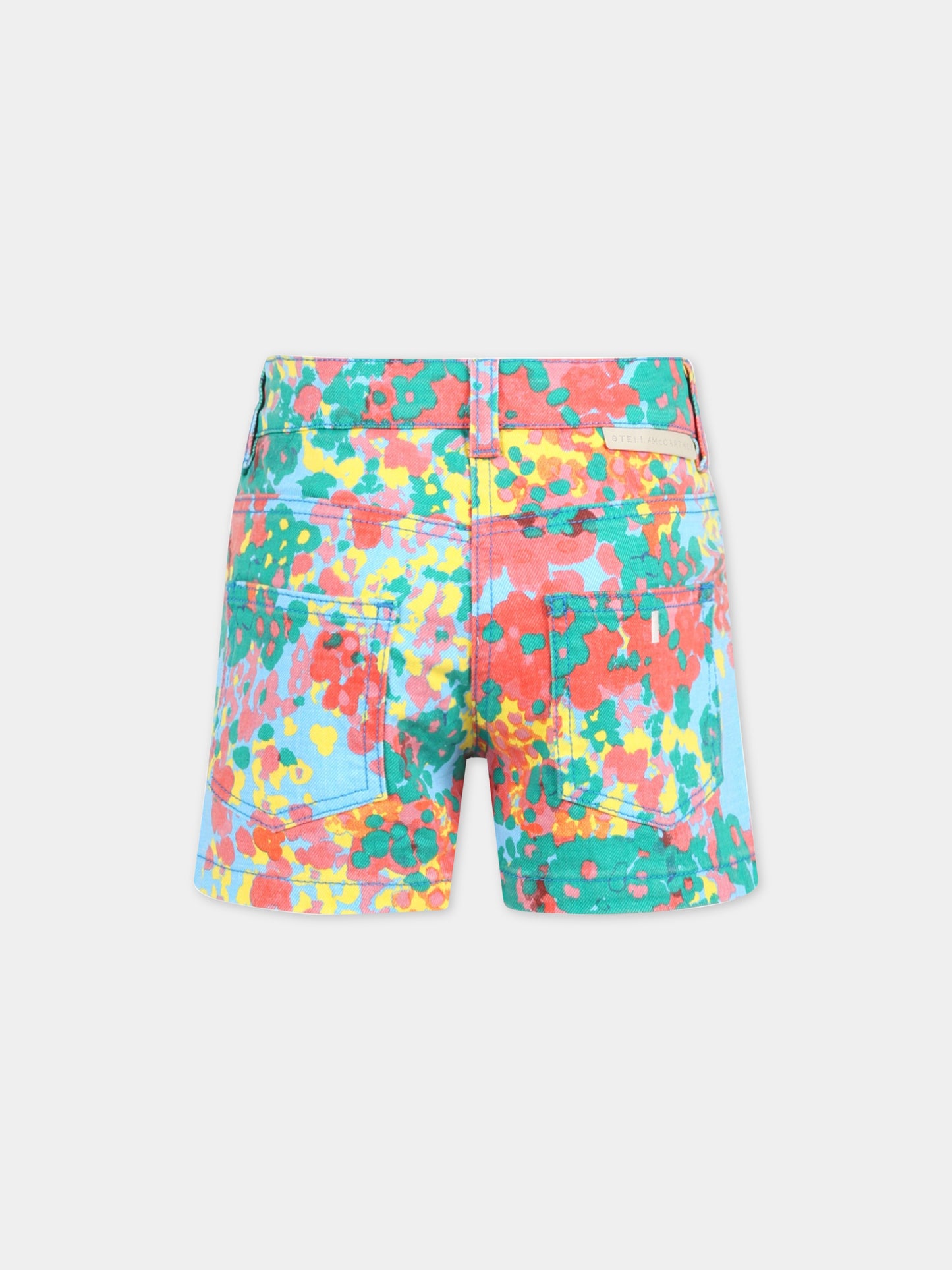 Shorts multicolor per bambina con stampa floreale,Stella Mccartney Kids,TS6B69 Z0859 999MC