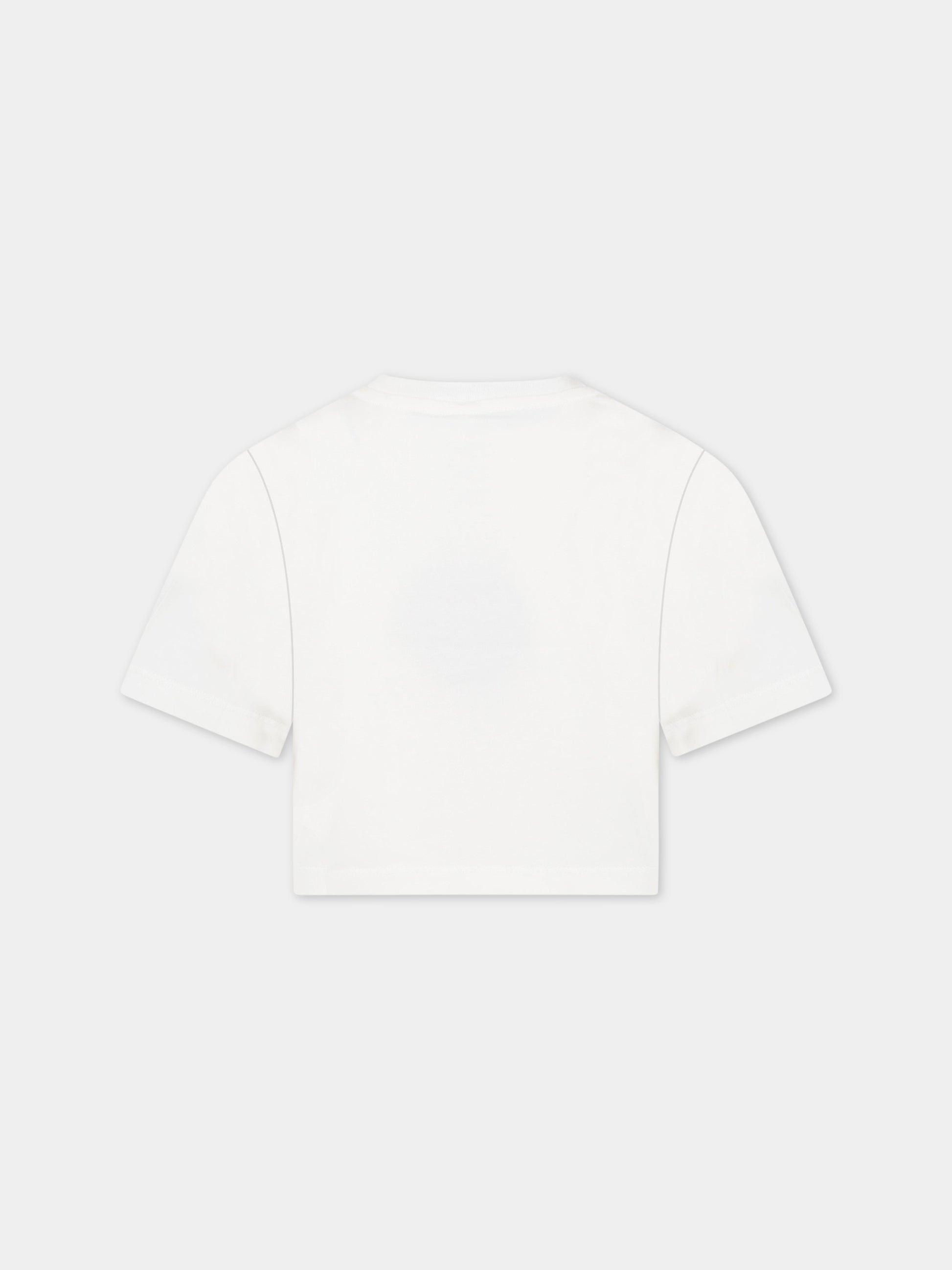 T-shirt bianca per bambina con logo,Stella Mccartney Kids,TS8A21 Z0434 101