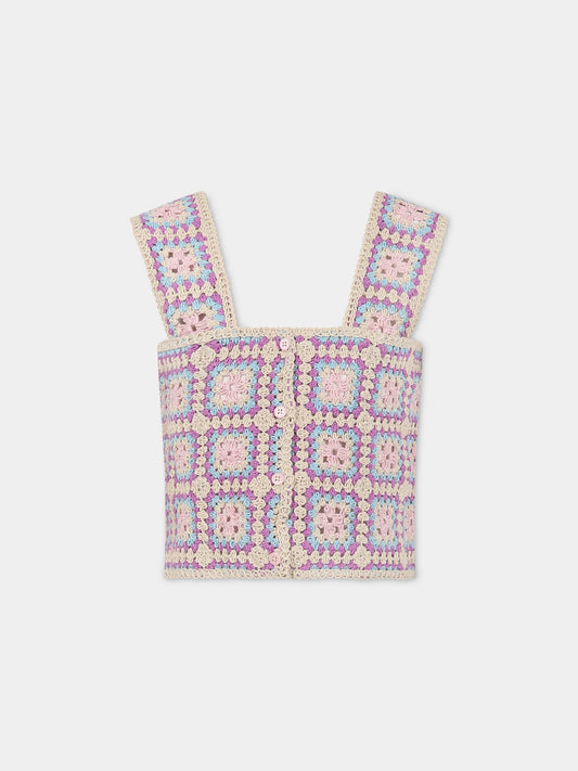 Top multicolor per bambina,Stella Mccartney Kids,TS9A32 Z0896 999