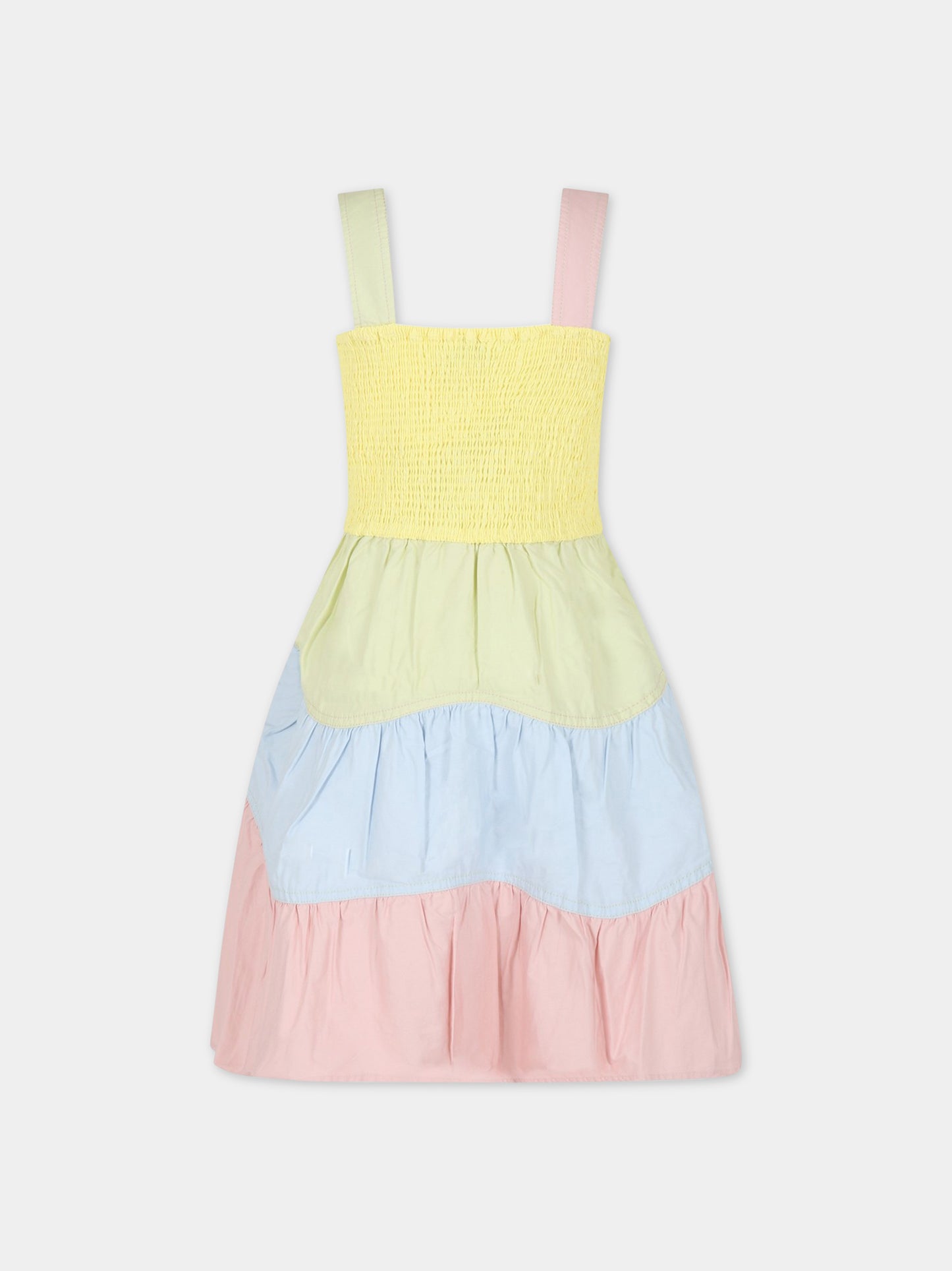 Vestito multicolor per bambina con balze,Stella Mccartney Kids,TS1B62 Z1108 999