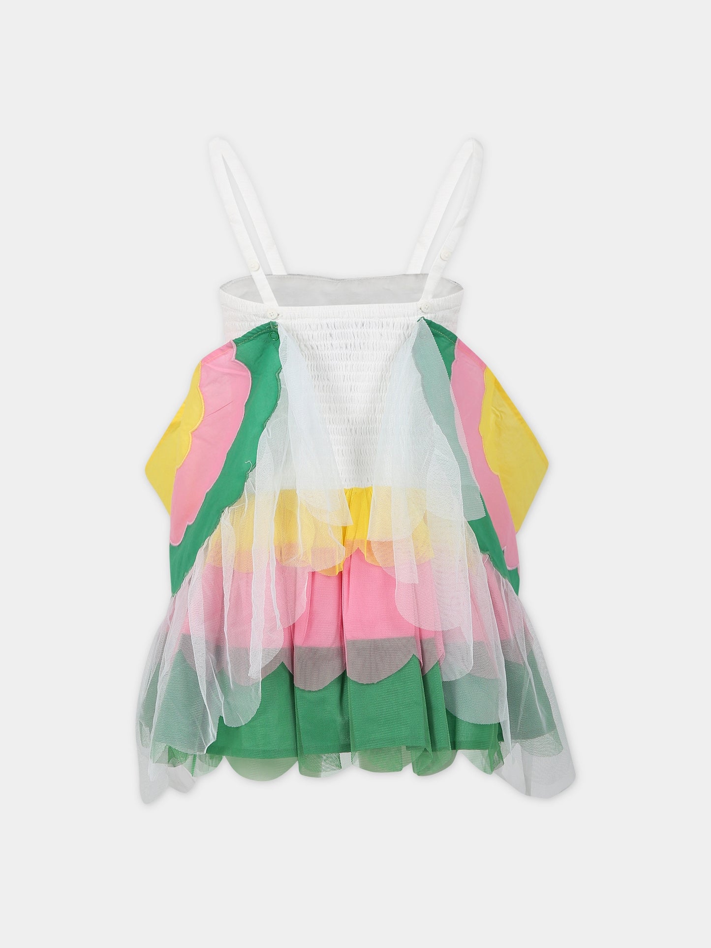Vestito multicolor per bambina con pappagalli,Stella Mccartney Kids,TS1D32 Z1119 999