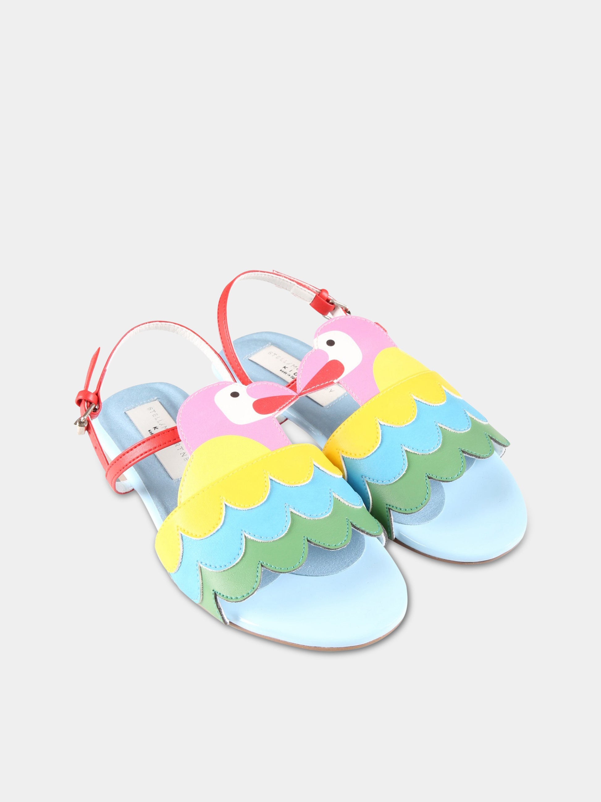 Sandali multicolor per bambina con pappagallo,Stella Mccartney Kids,TS0A86 Z1166 999