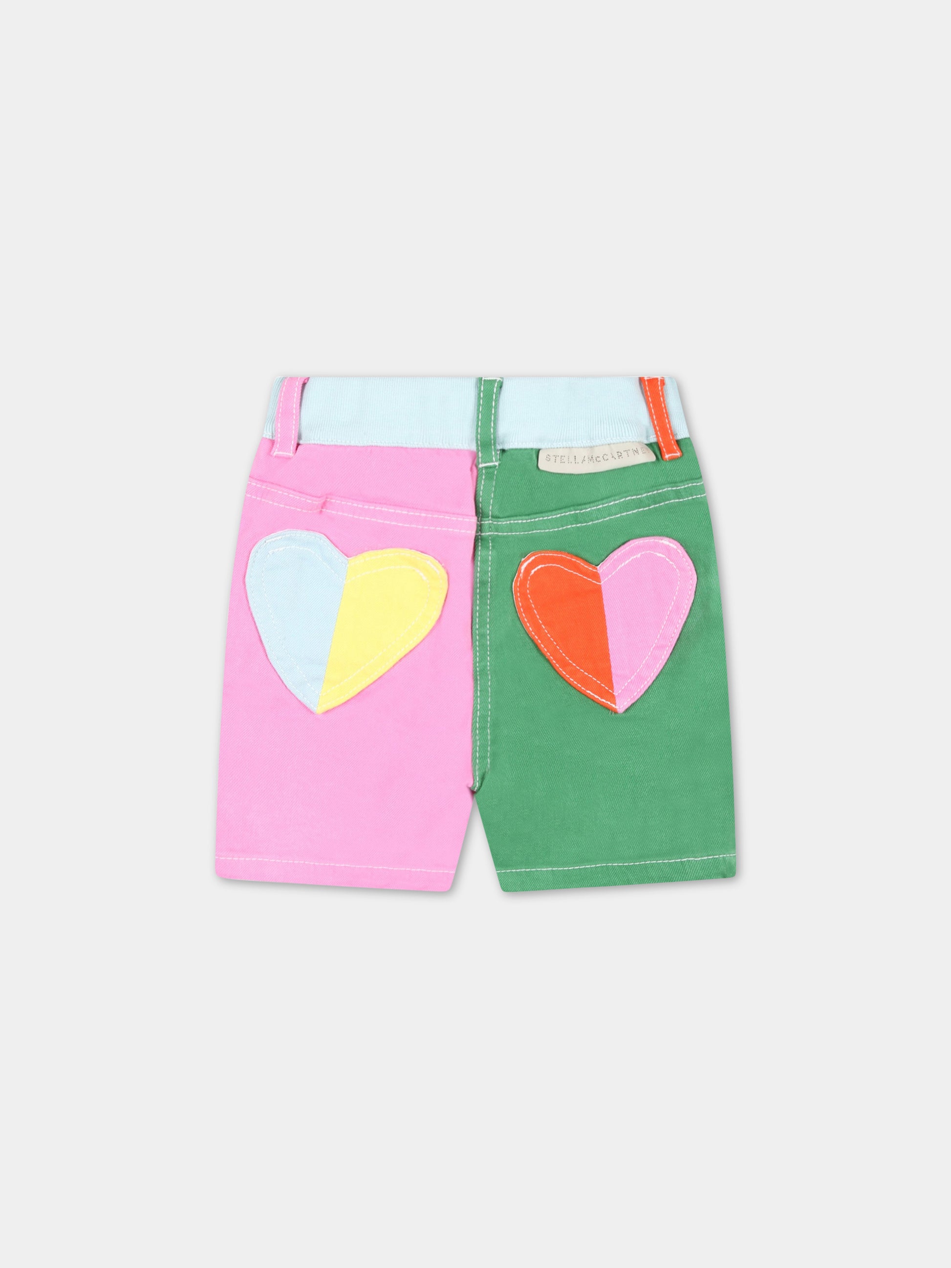Shorts multicolor per neonata con cuori,Stella Mccartney Kids,TS6069 Z0156 999