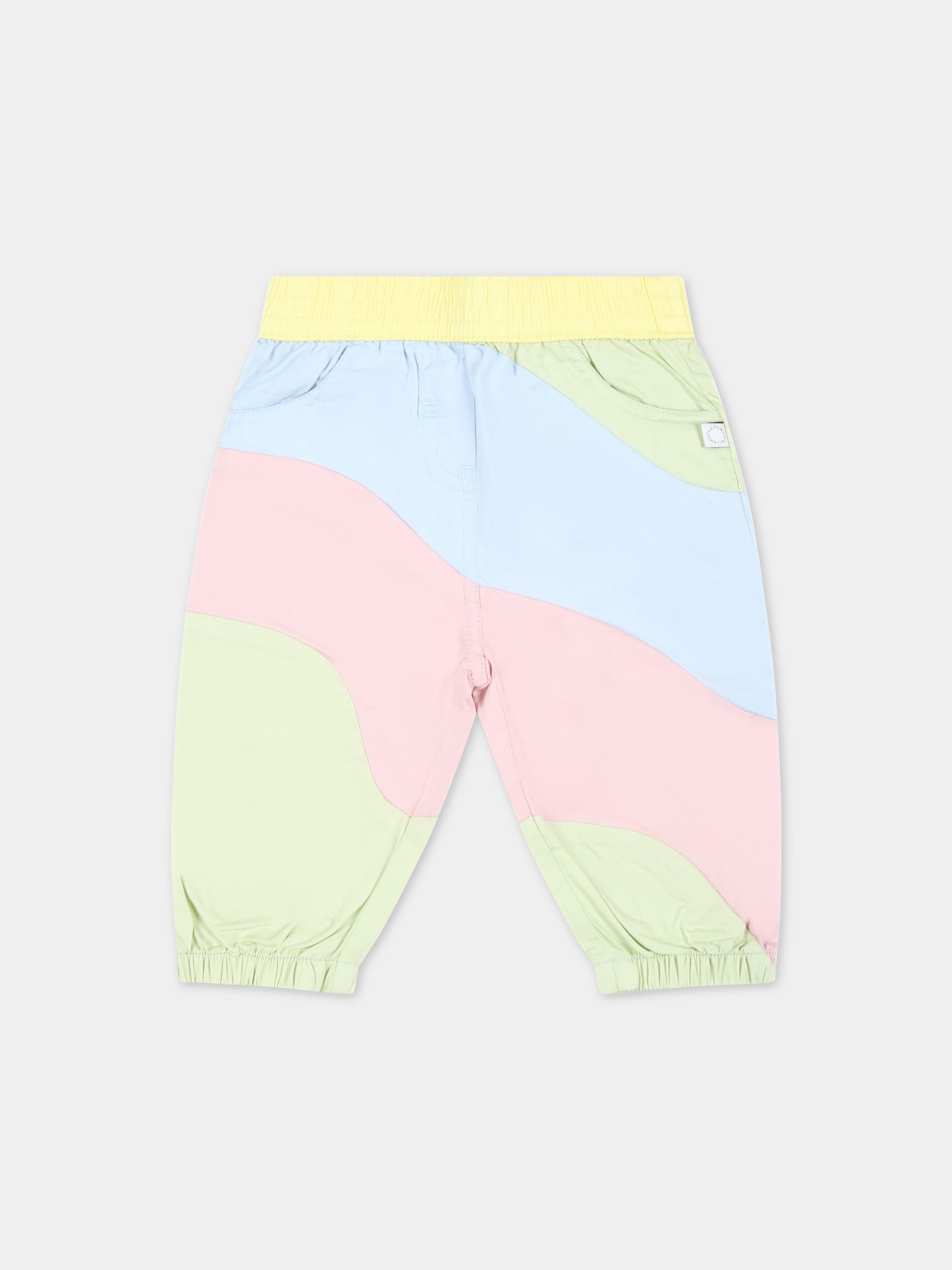Pantaloni multicolor per neonati con patch logato,Stella Mccartney Kids,TS6090 Z1108 999