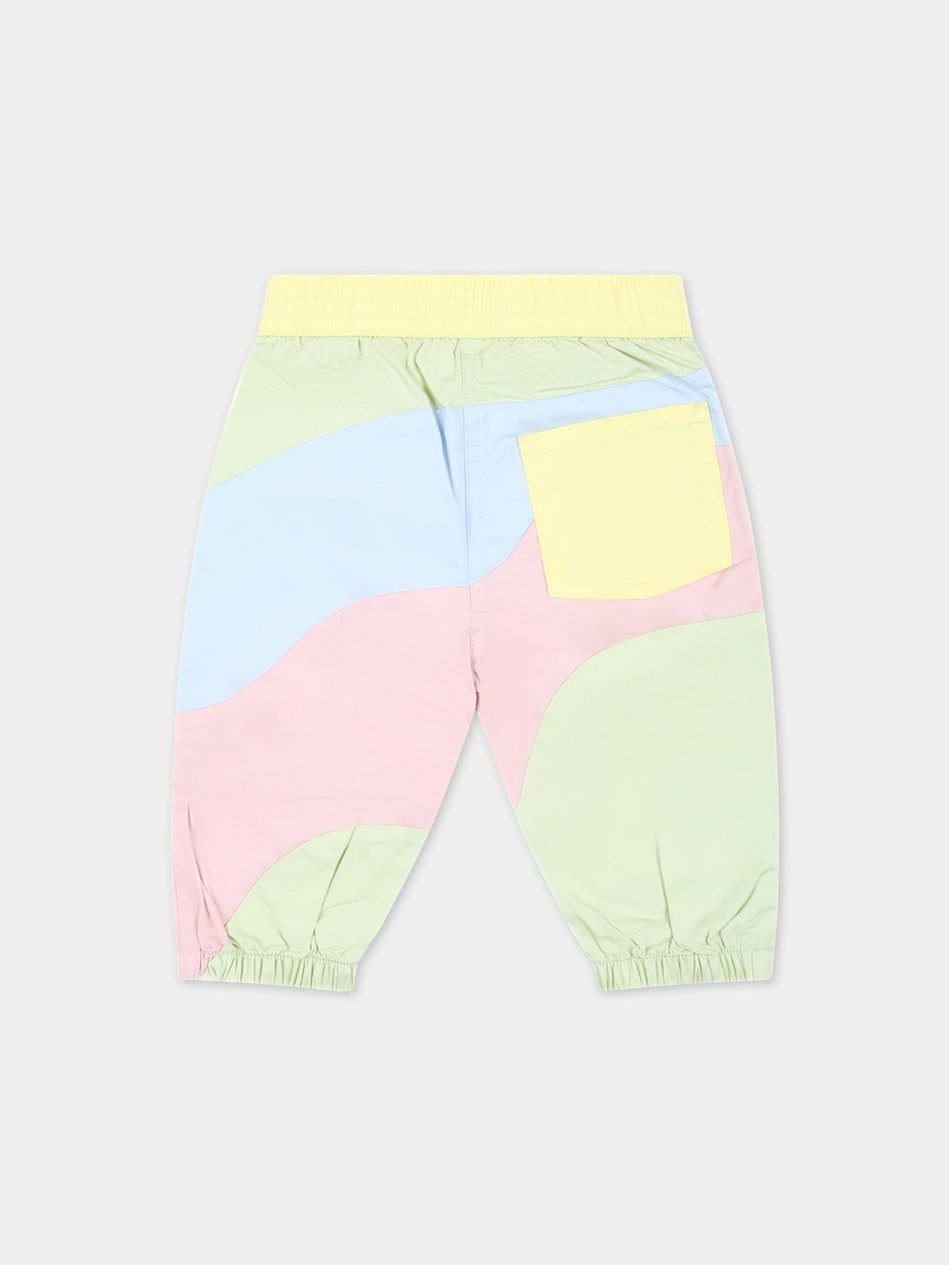 Pantaloni multicolor per neonati con patch logato,Stella Mccartney Kids,TS6090 Z1108 999