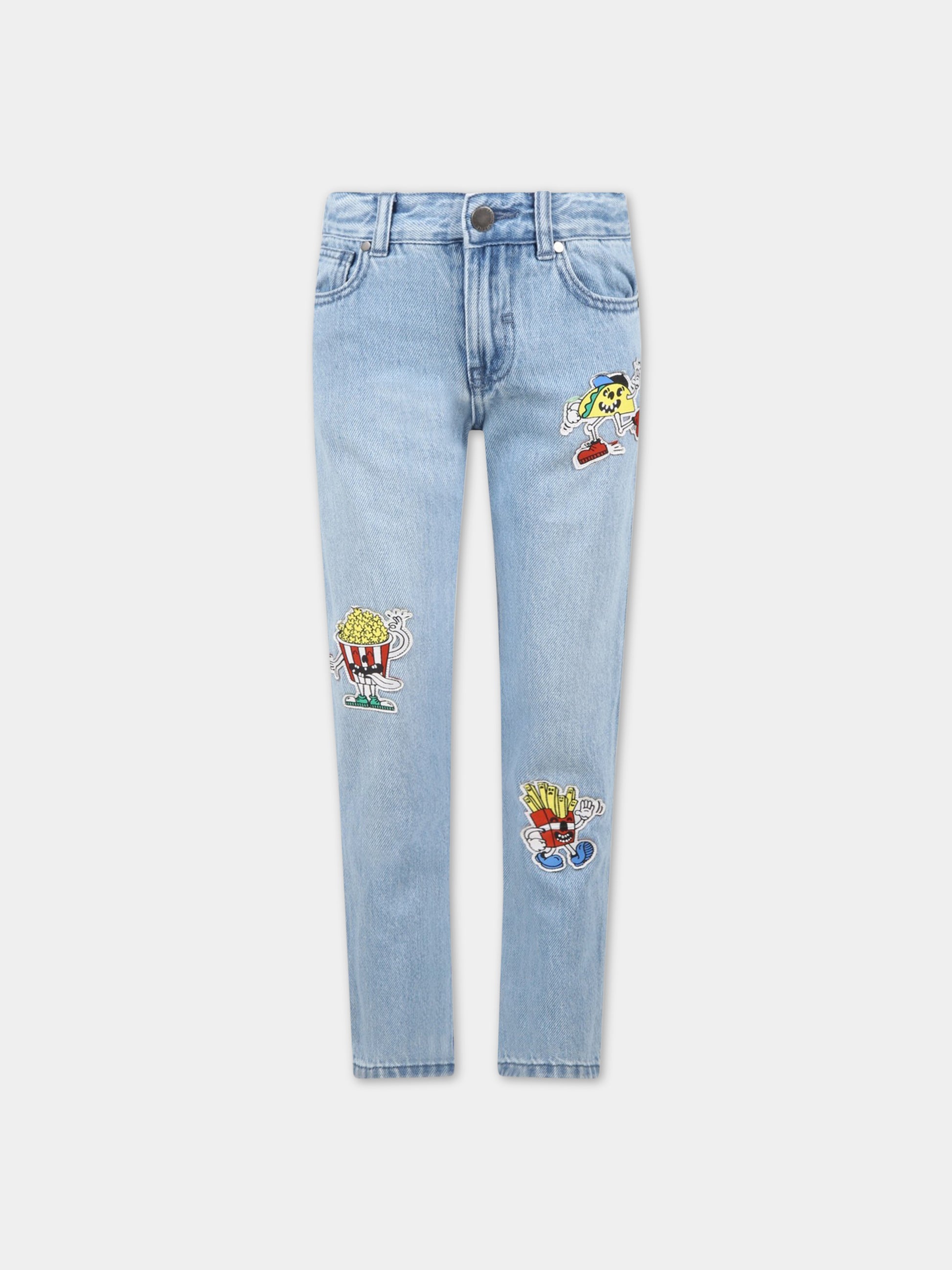 Jeans celesti per bambino con patch colorati,Stella Mccartney Kids,TS6P50 Z0746 613