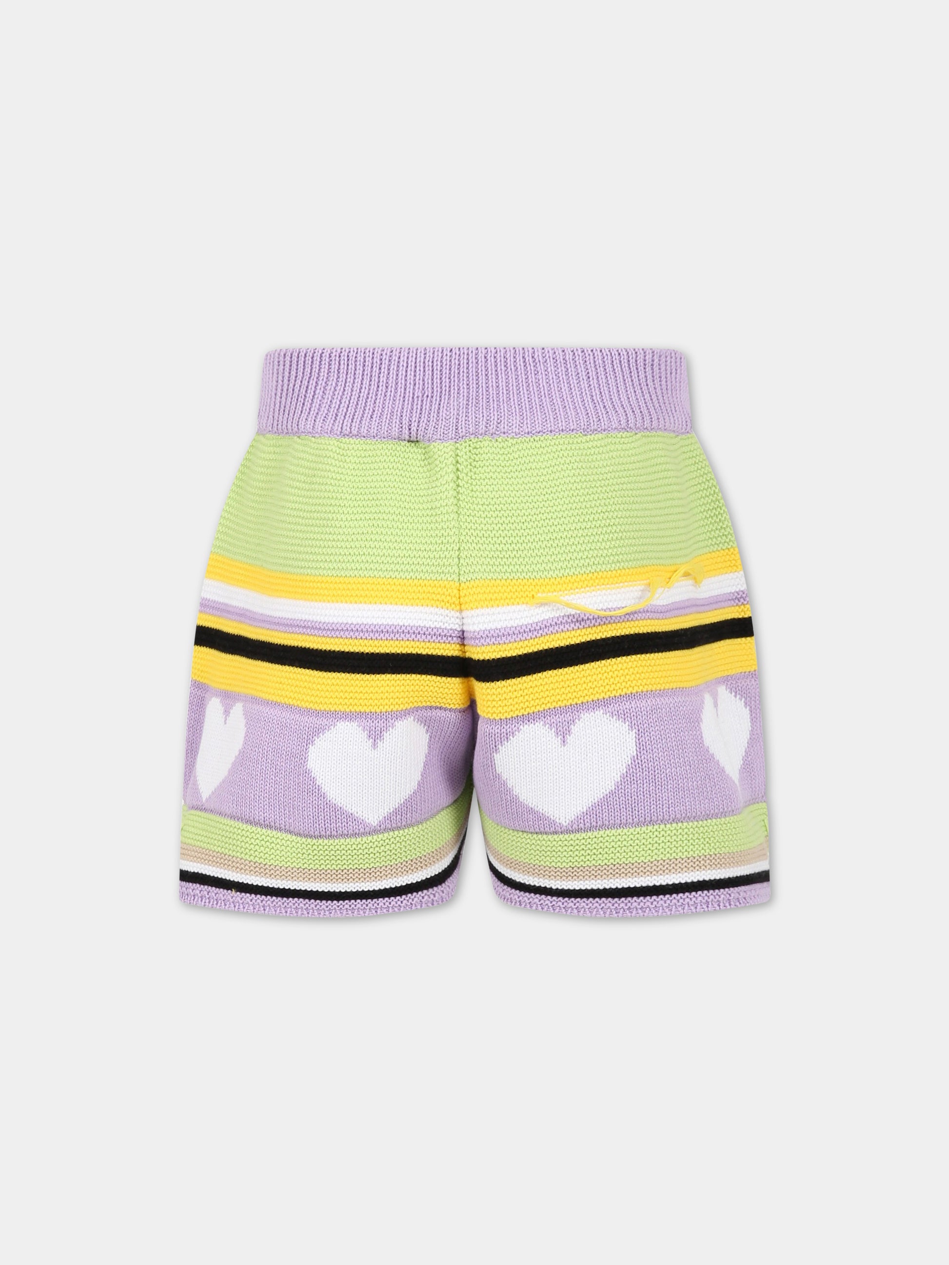 Shorts casual viola per bambina,Msgm Kids,MS029434 071