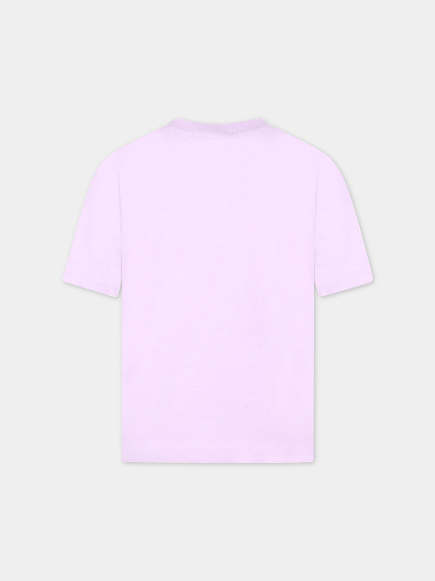 T-shirt viola per bambini con logo multicolor,Msgm Kids,MS029319 071