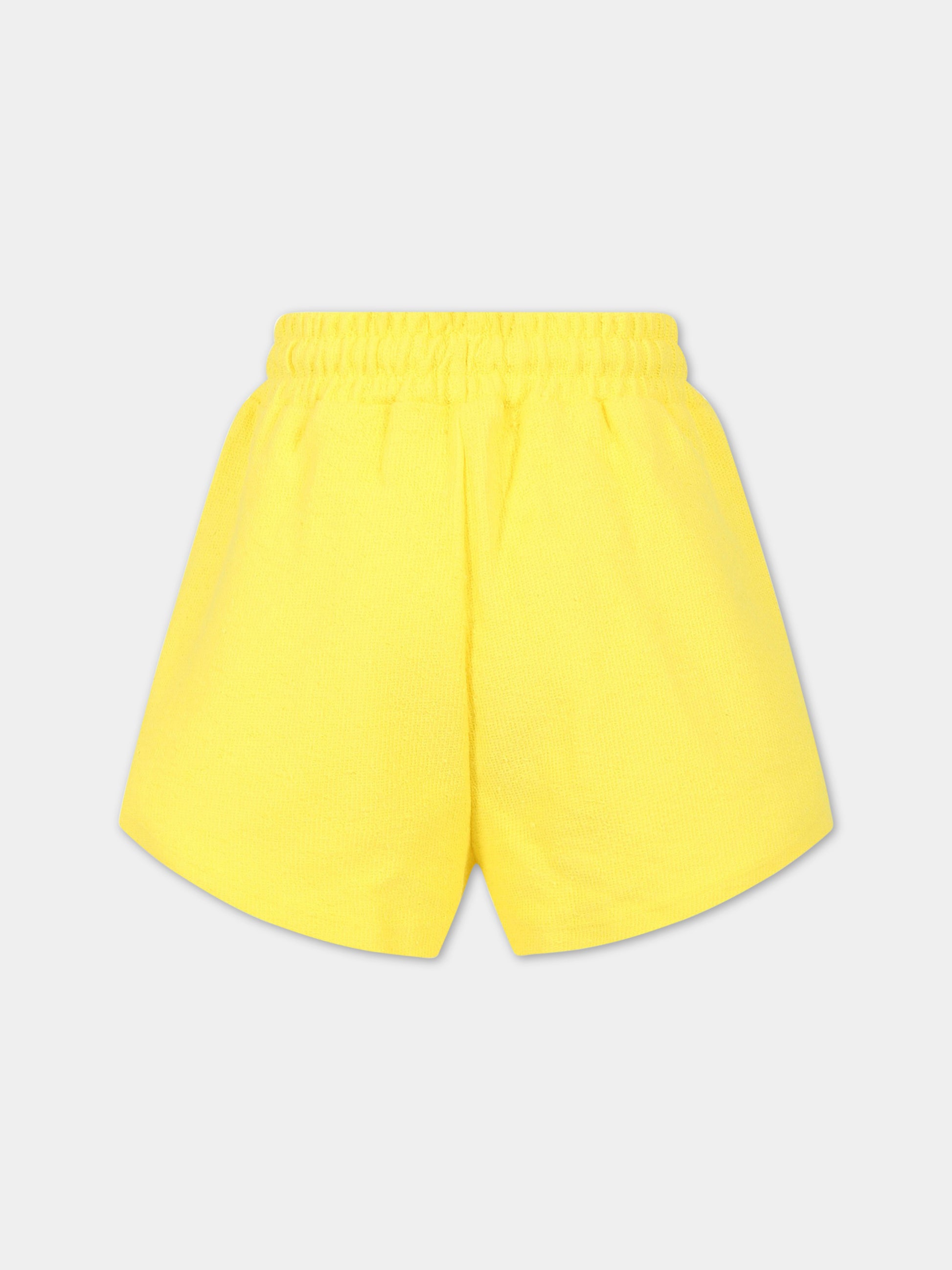 Shorts casual giallo per bambina,Msgm Kids,MS029338 020